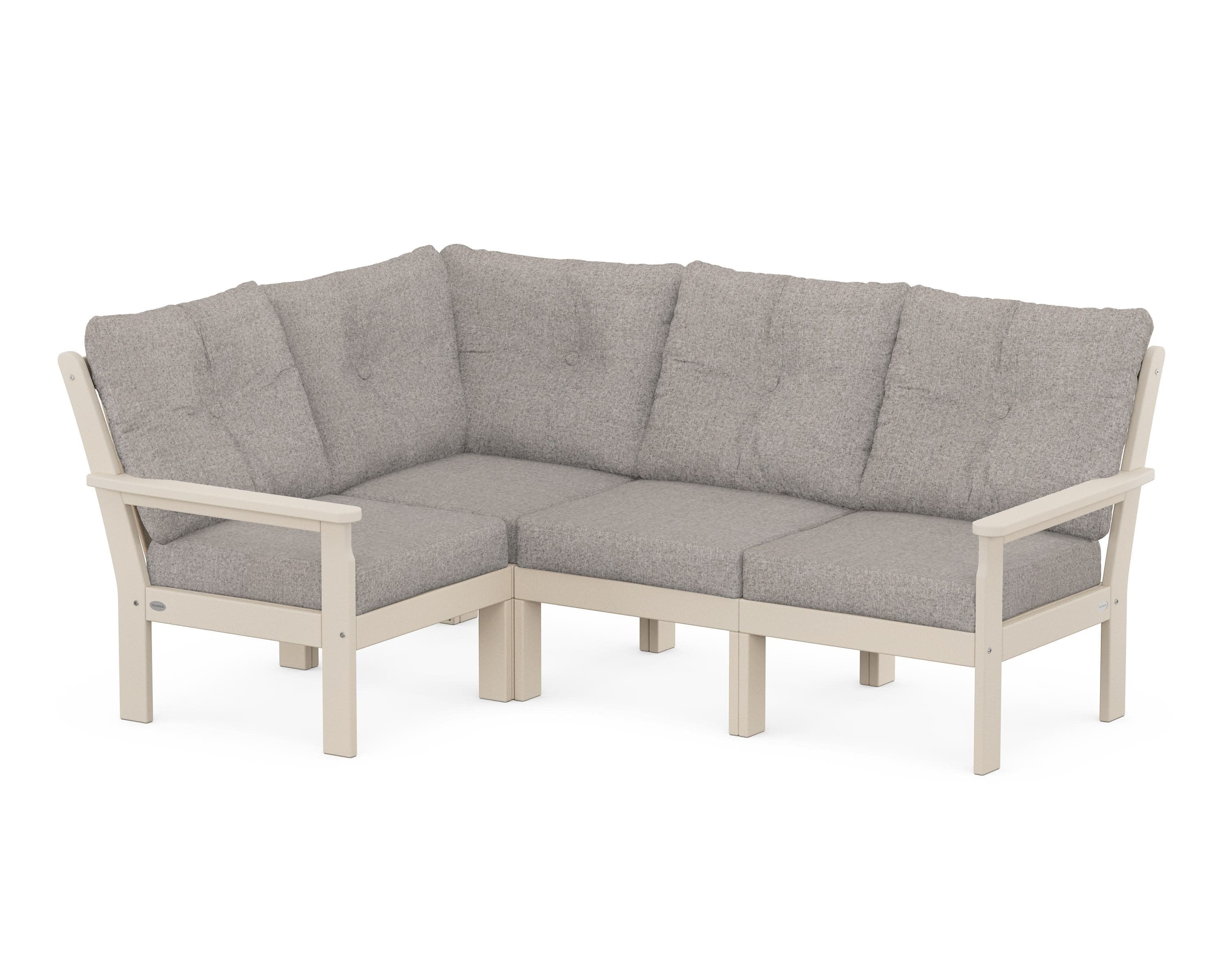 Vineyard 4-Piece Sectional in Sand / Weathered Tweed