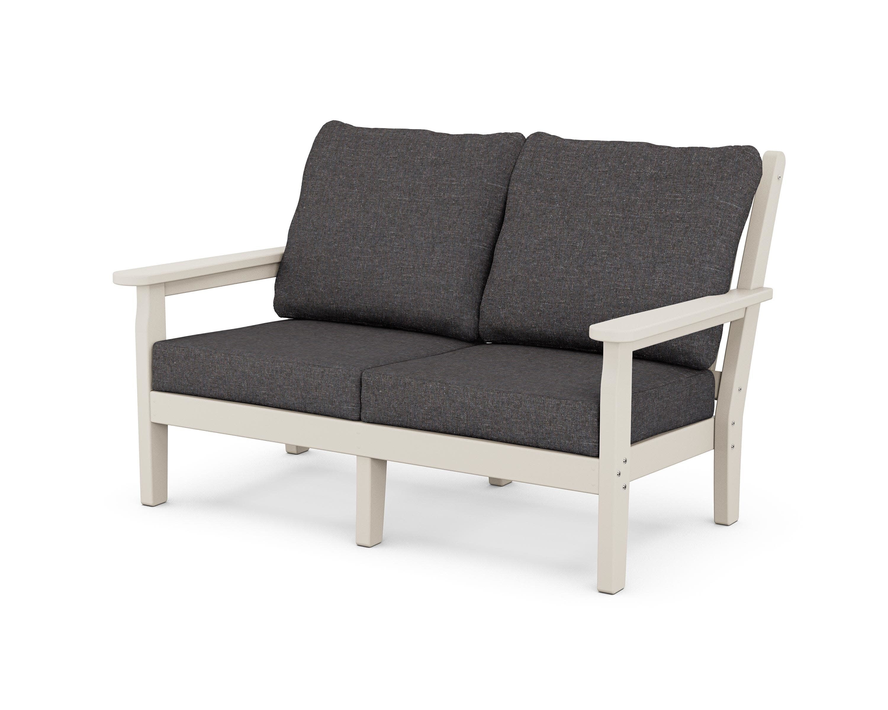 Chippendale Deep Seating Loveseat in Sand / Ash Charcoal
