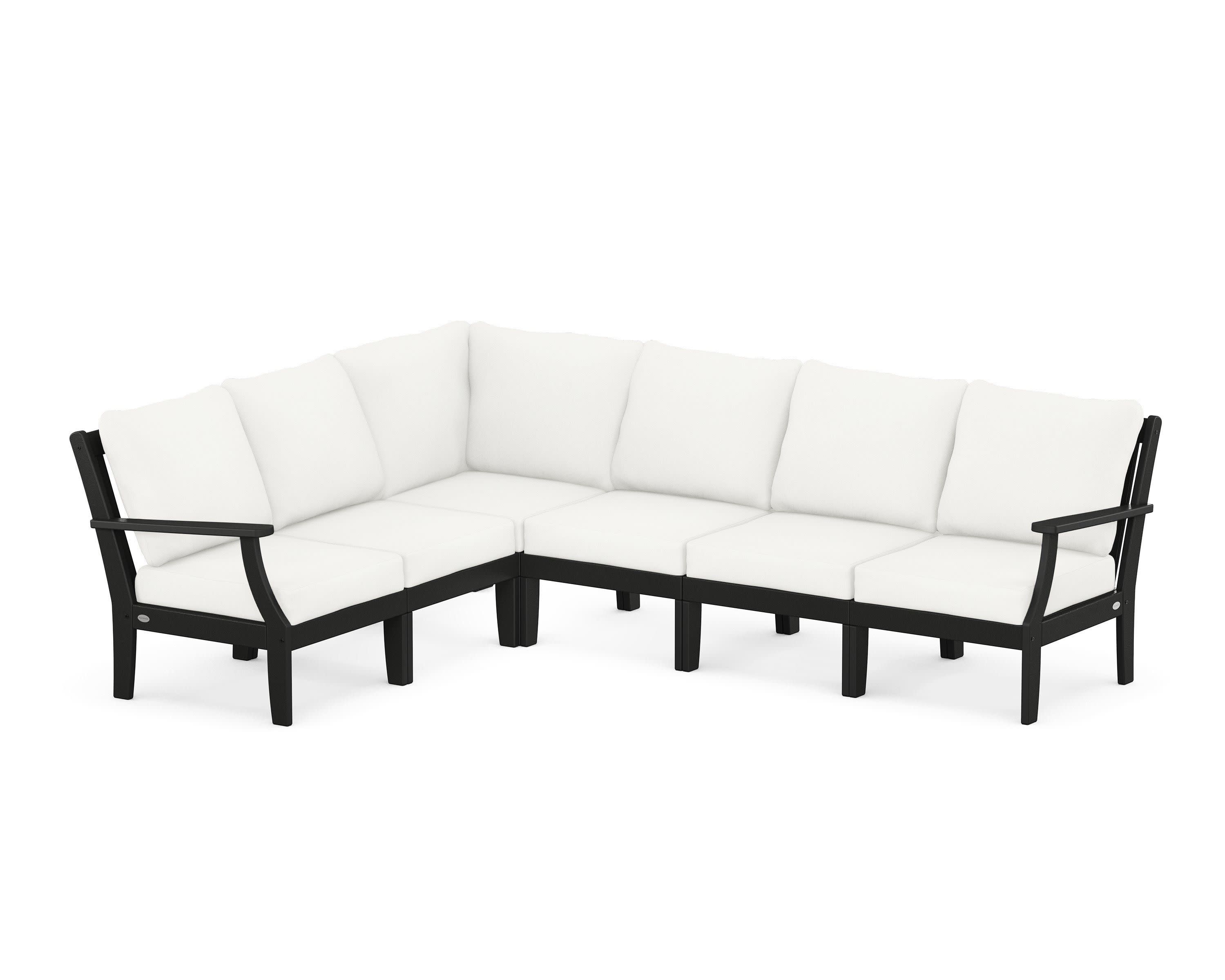 Braxton Modular 6-Piece Deep Seating Set in Black / Natural Linen
