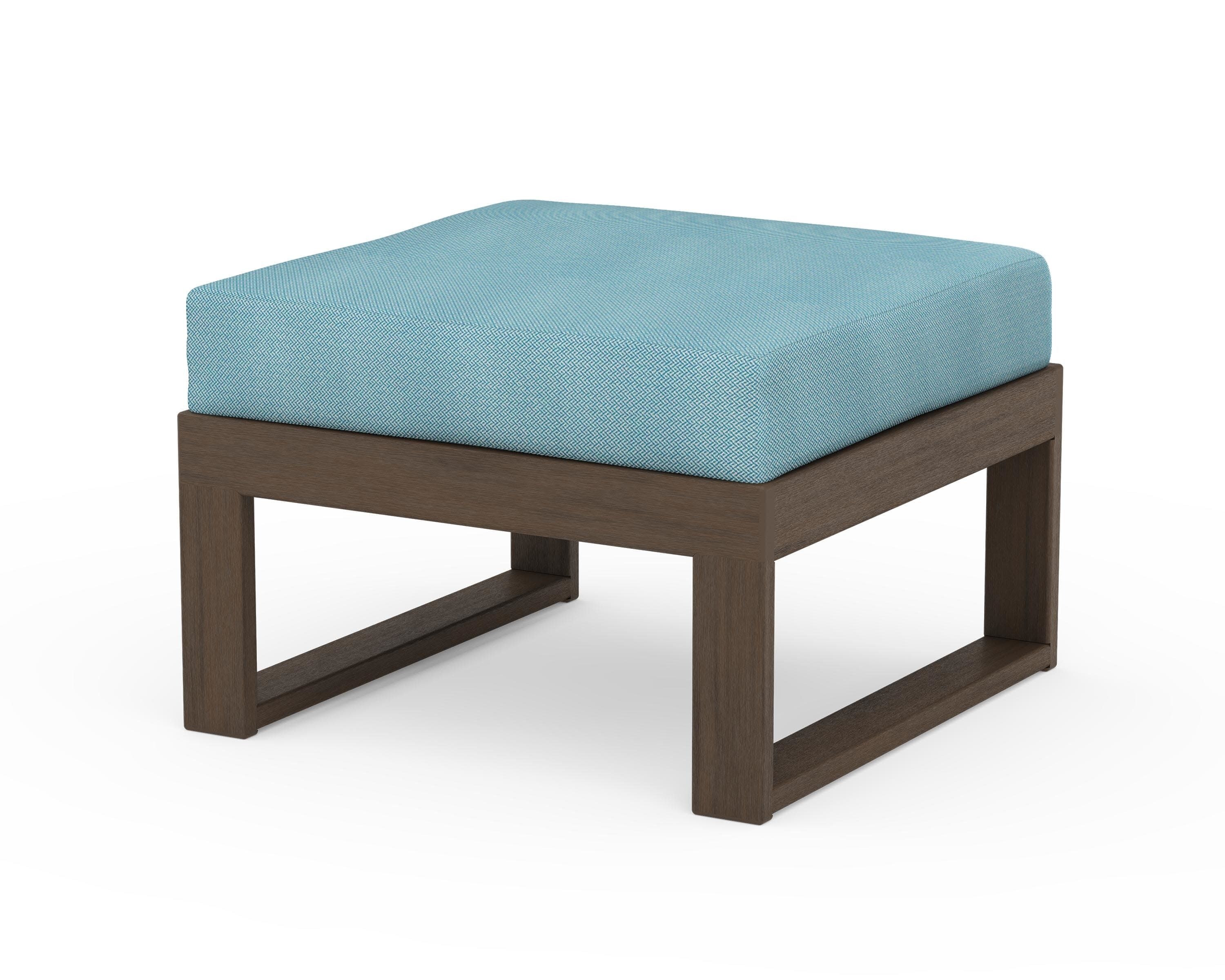 Modular Ottoman - Modern in Kona / Lattice Sky Blue