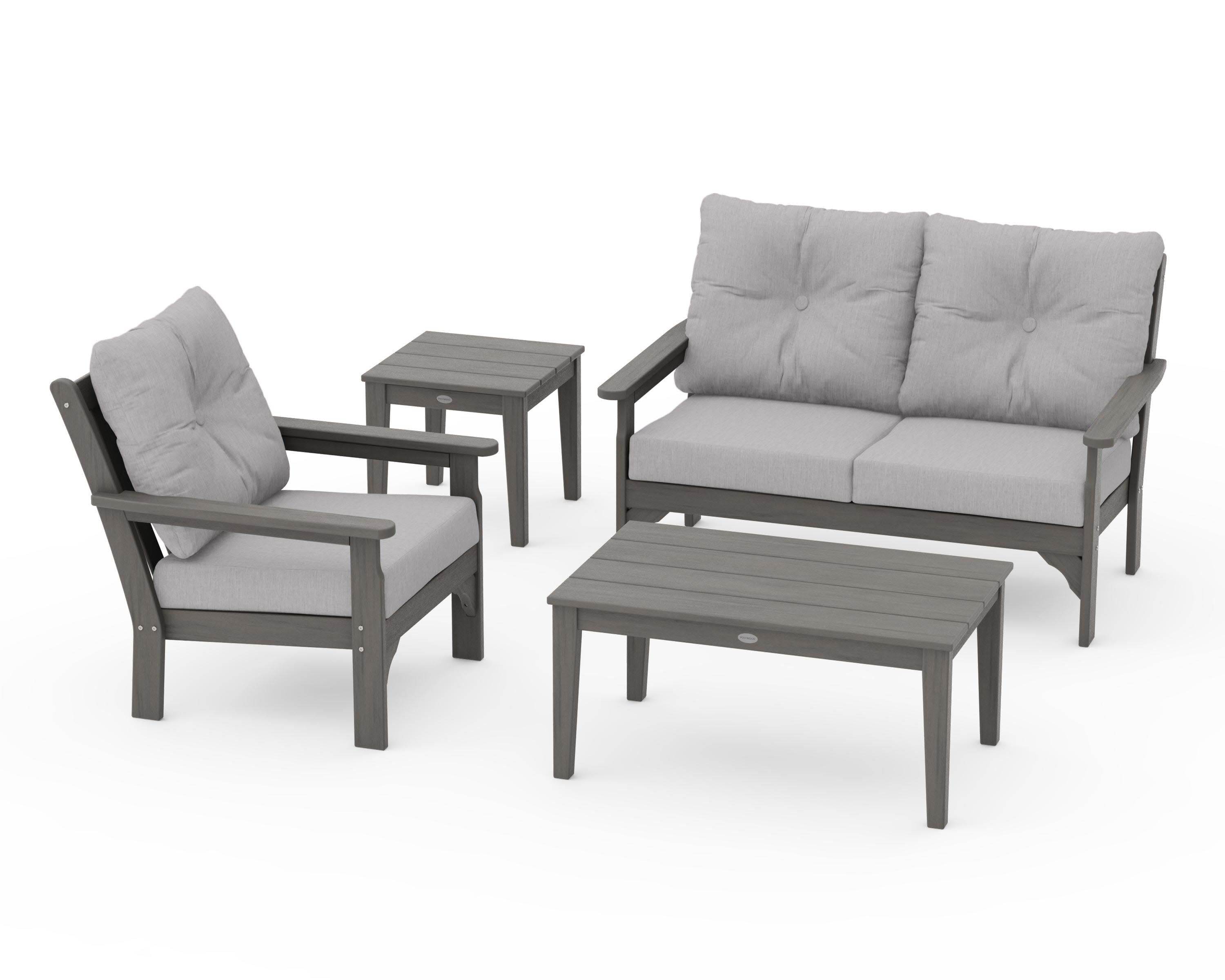 Vineyard 4-Piece Deep Seating Set in Driftwood / Granite