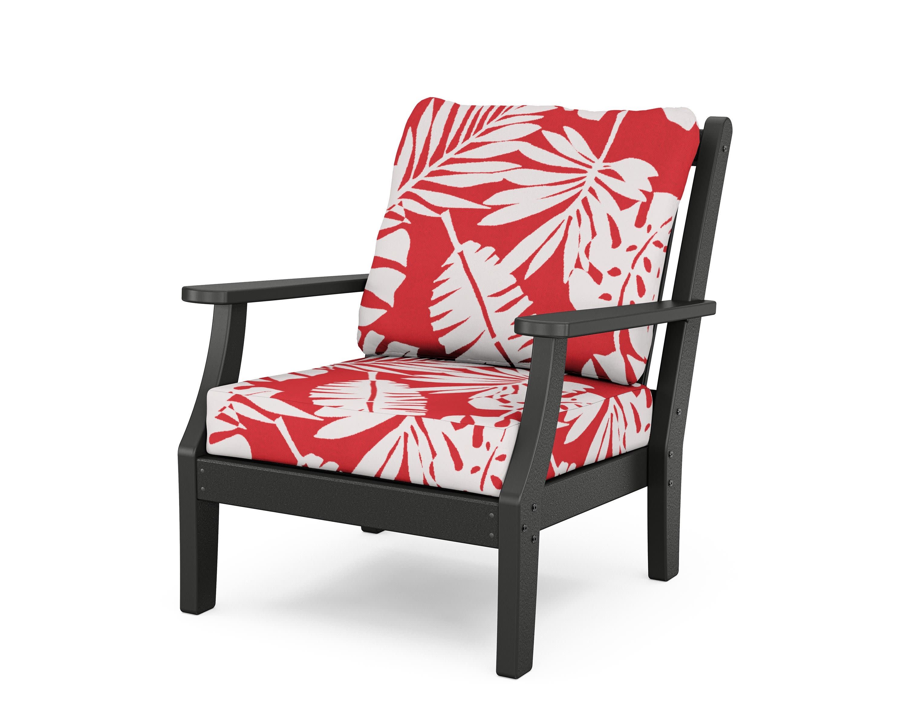 Wovendale Deep Seating Chair in Black / Leaf Crimson