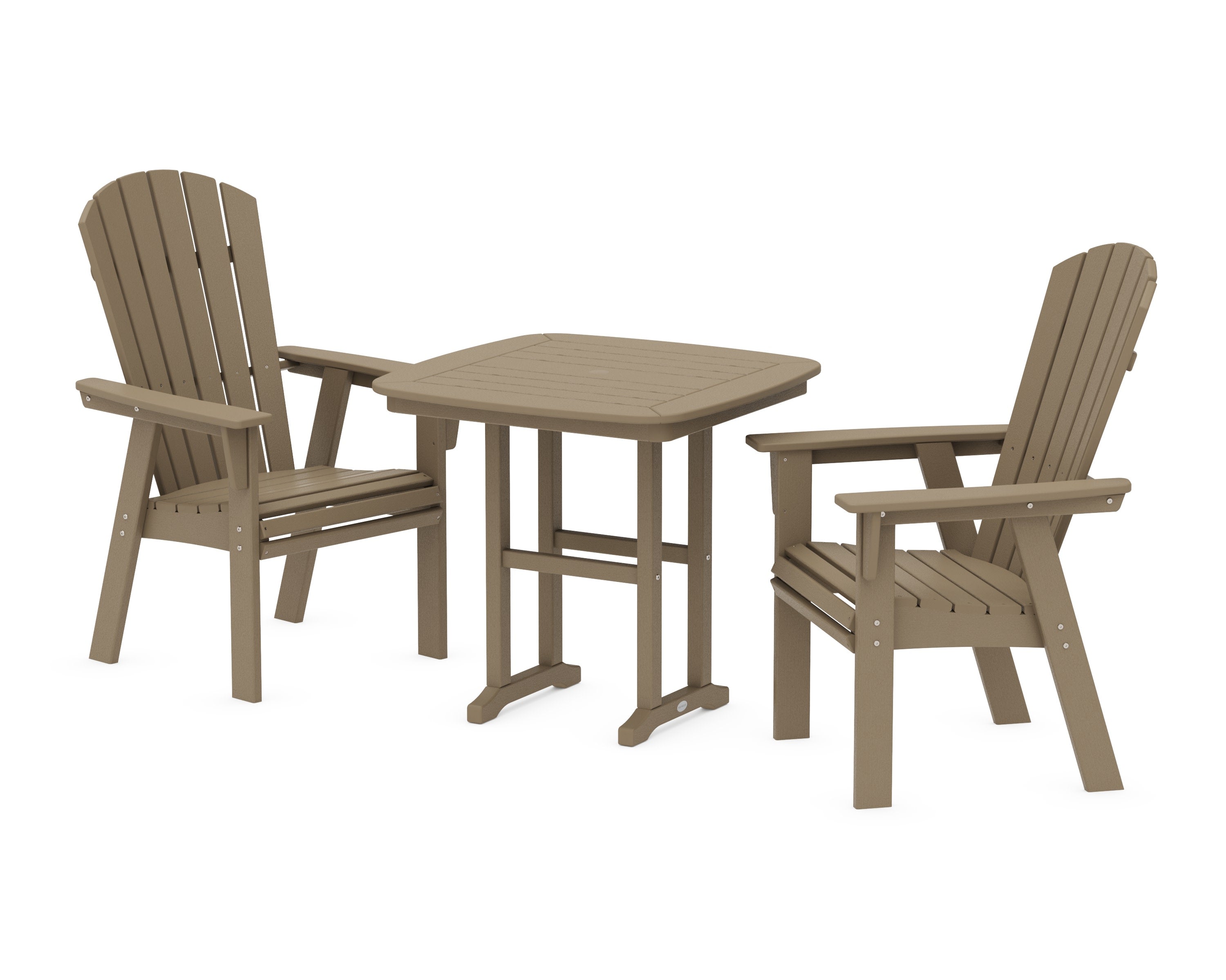 Nautical Adirondack 3-Piece Dining Set in Vintage Sahara