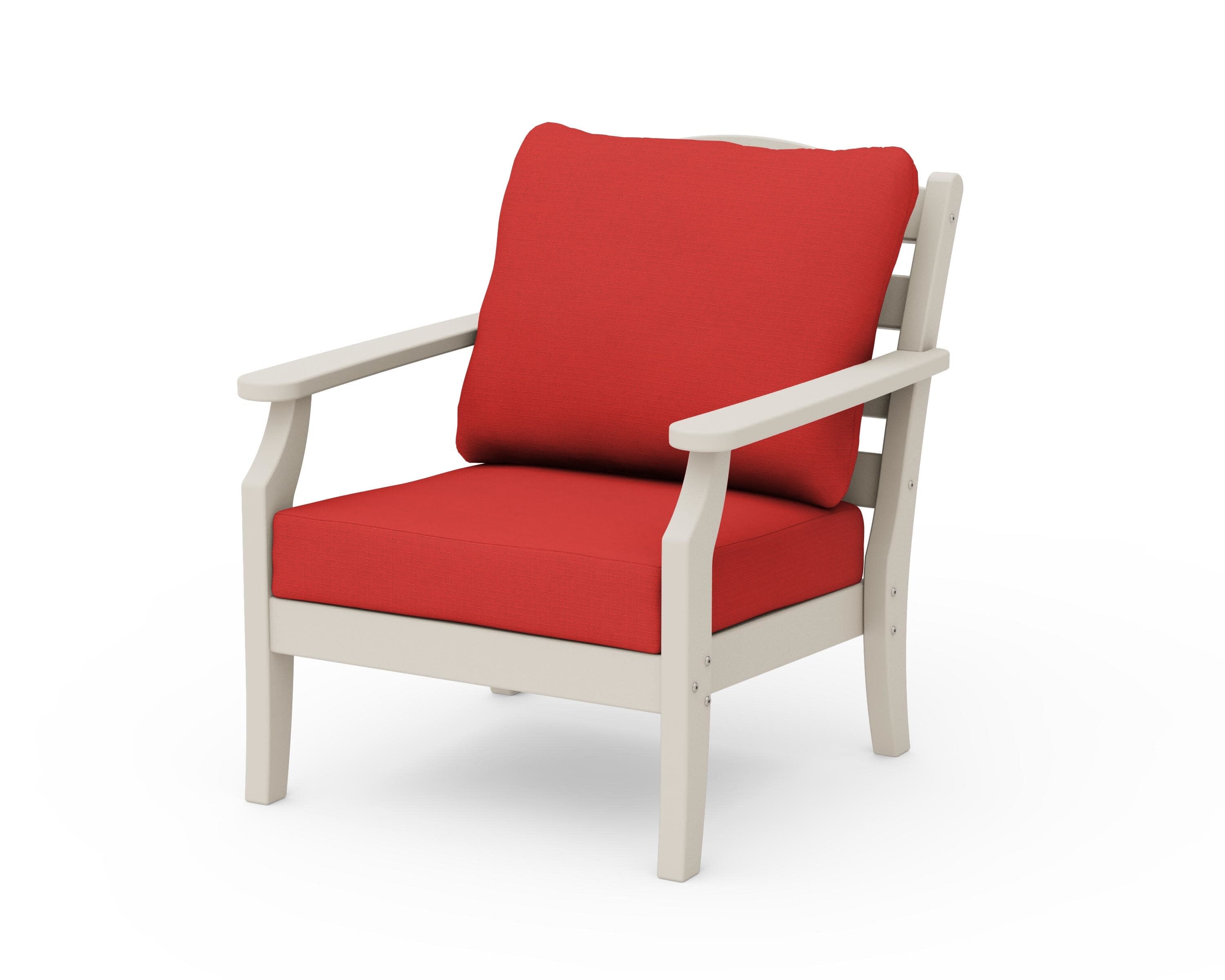 Savannah Deep Seating Chair in Sand / Crimson Linen