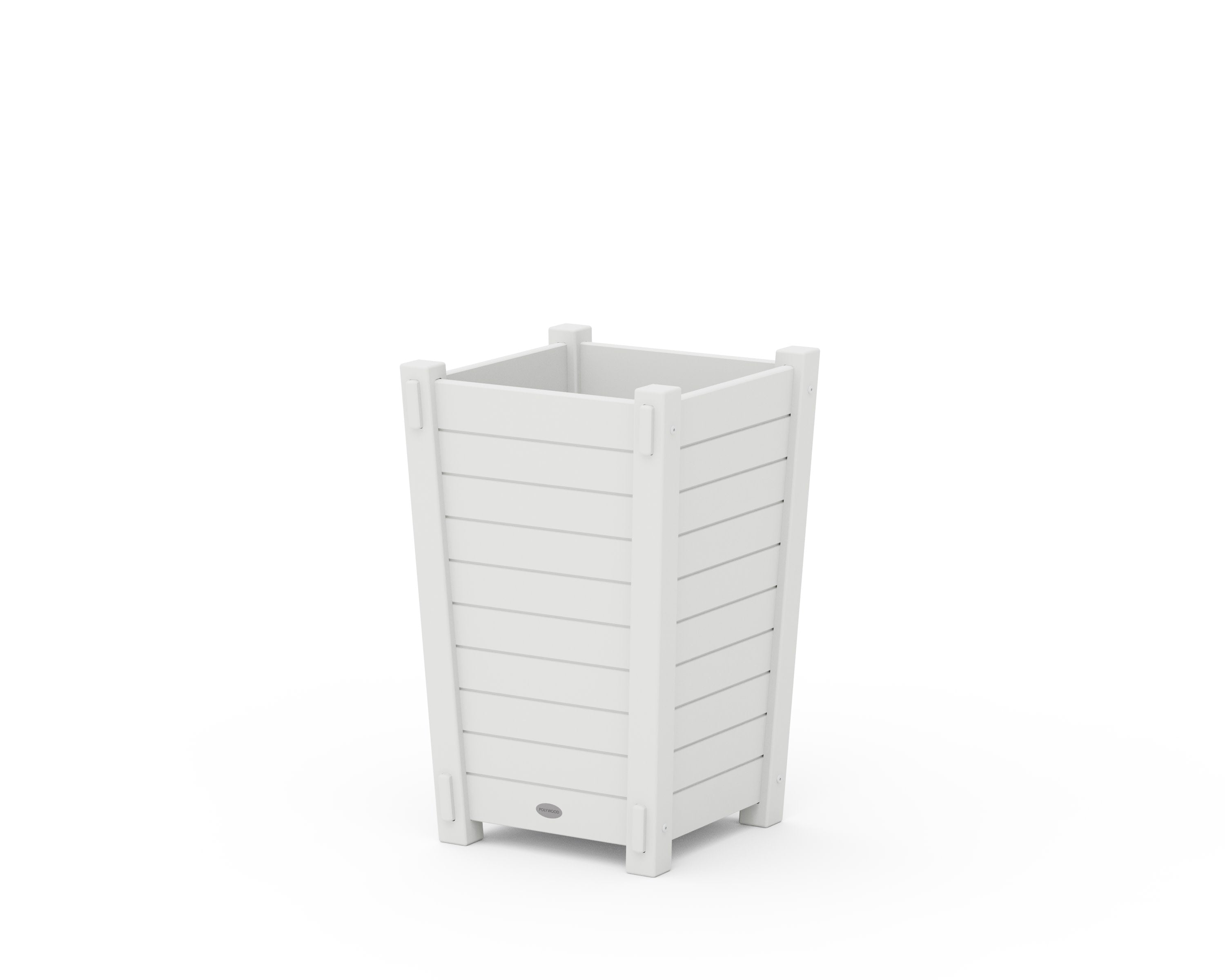Nautical Tapered Square Short Planter Box in White