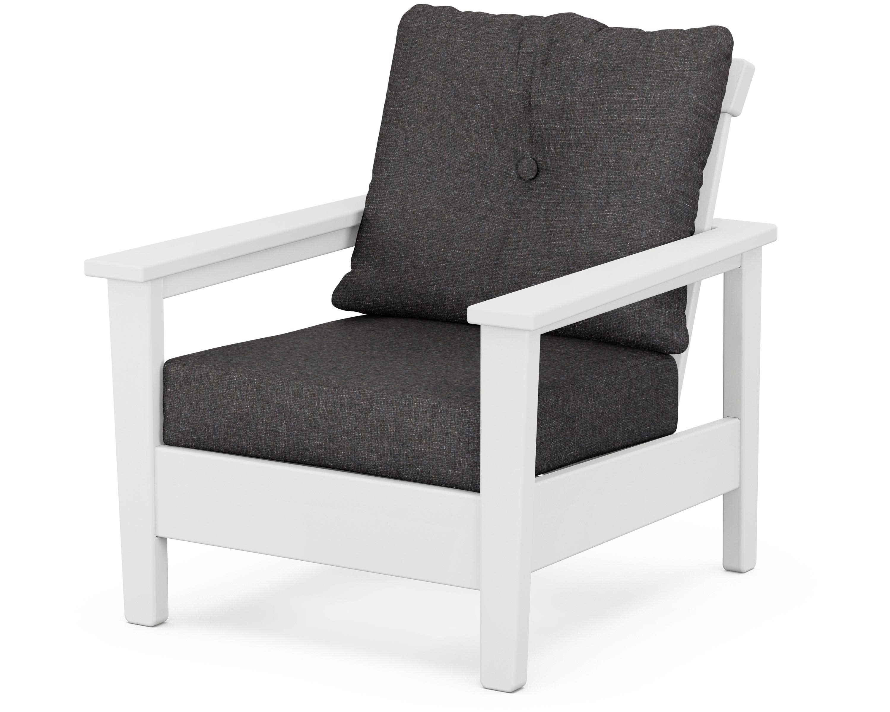 Prescott Deep Seating Chair in White / Ash Charcoal