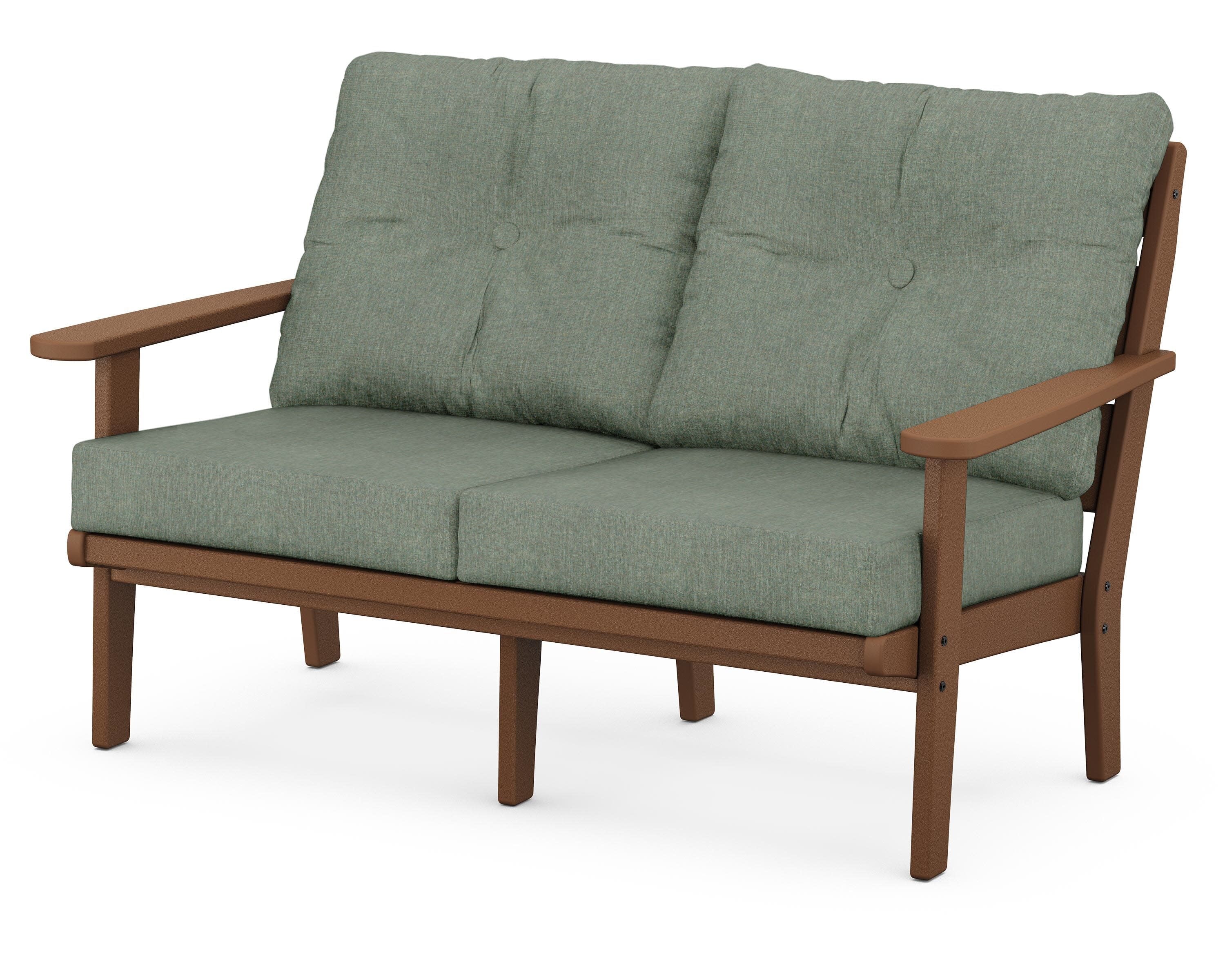 Lakeside Deep Seating Loveseat in Teak / Cast Sage