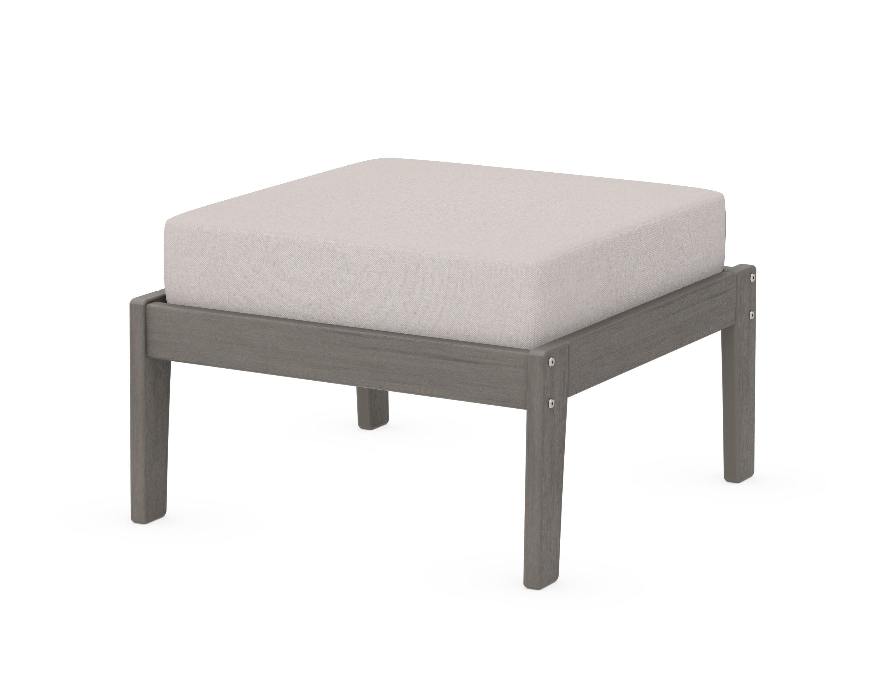 Deep Seating Ottoman in Driftwood / Dune Burlap