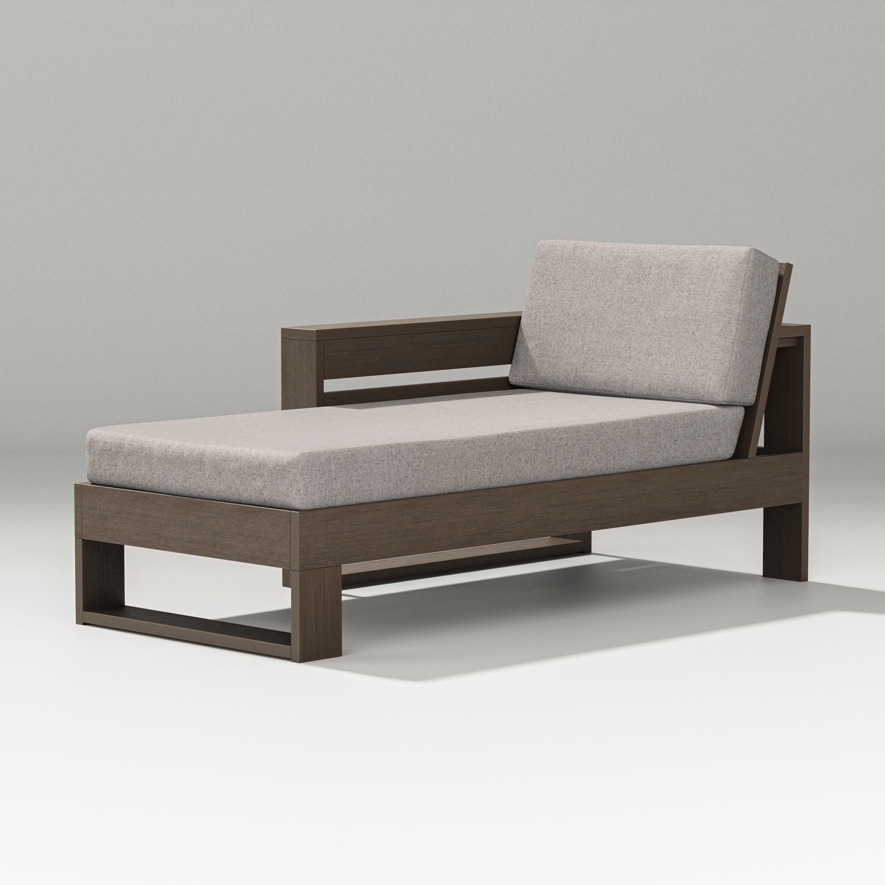 Latitude Modular Left Arm Chaise in Kona / Weathered Tweed