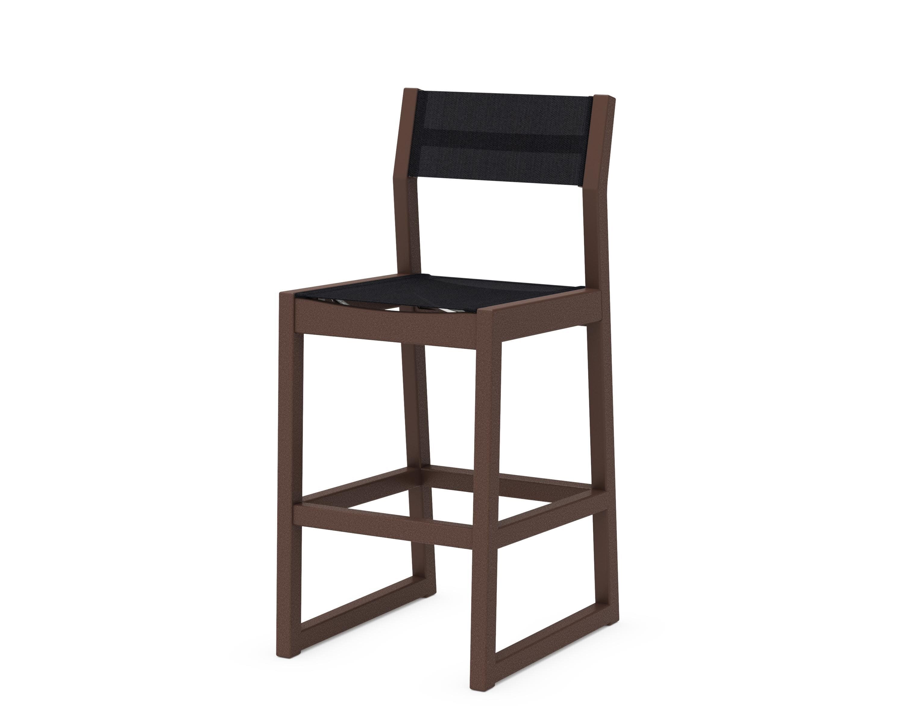 EDGE Sling Bar Side Chair in Mahogany / Black Sling