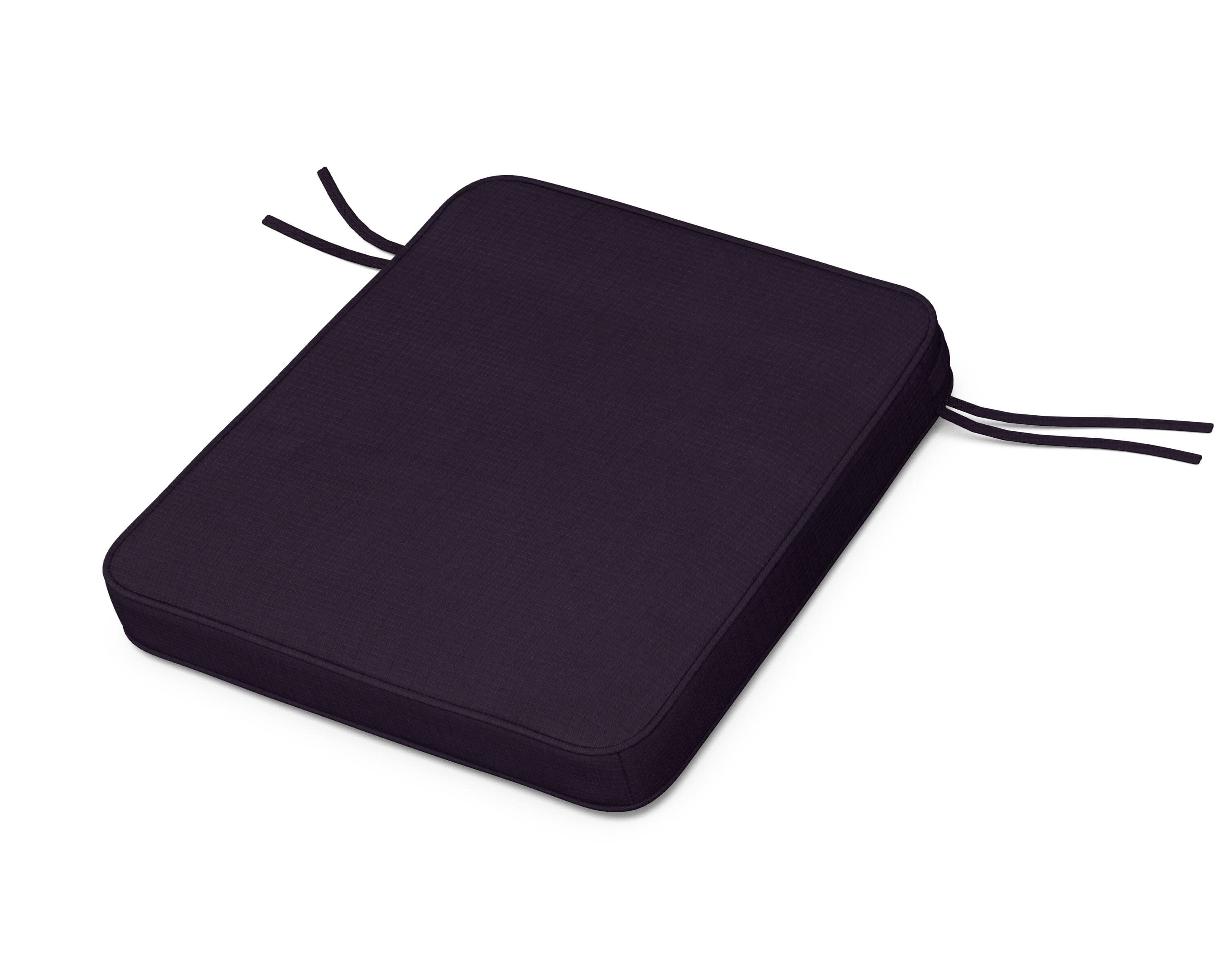 Chinoiserie Rocker Seat Cushion in Navy Linen