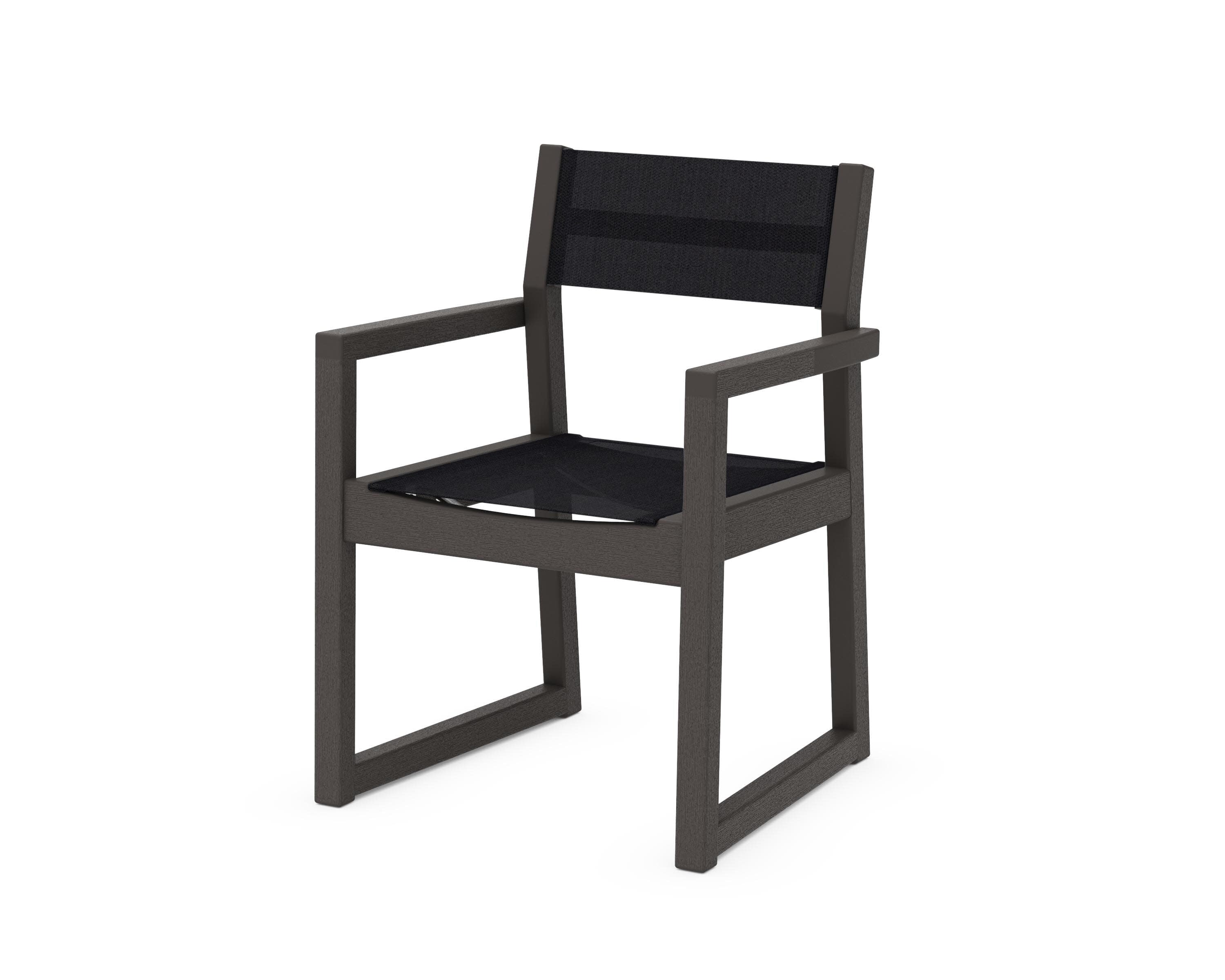 EDGE Sling Dining Arm Chair in Vintage Coffee / Black Sling