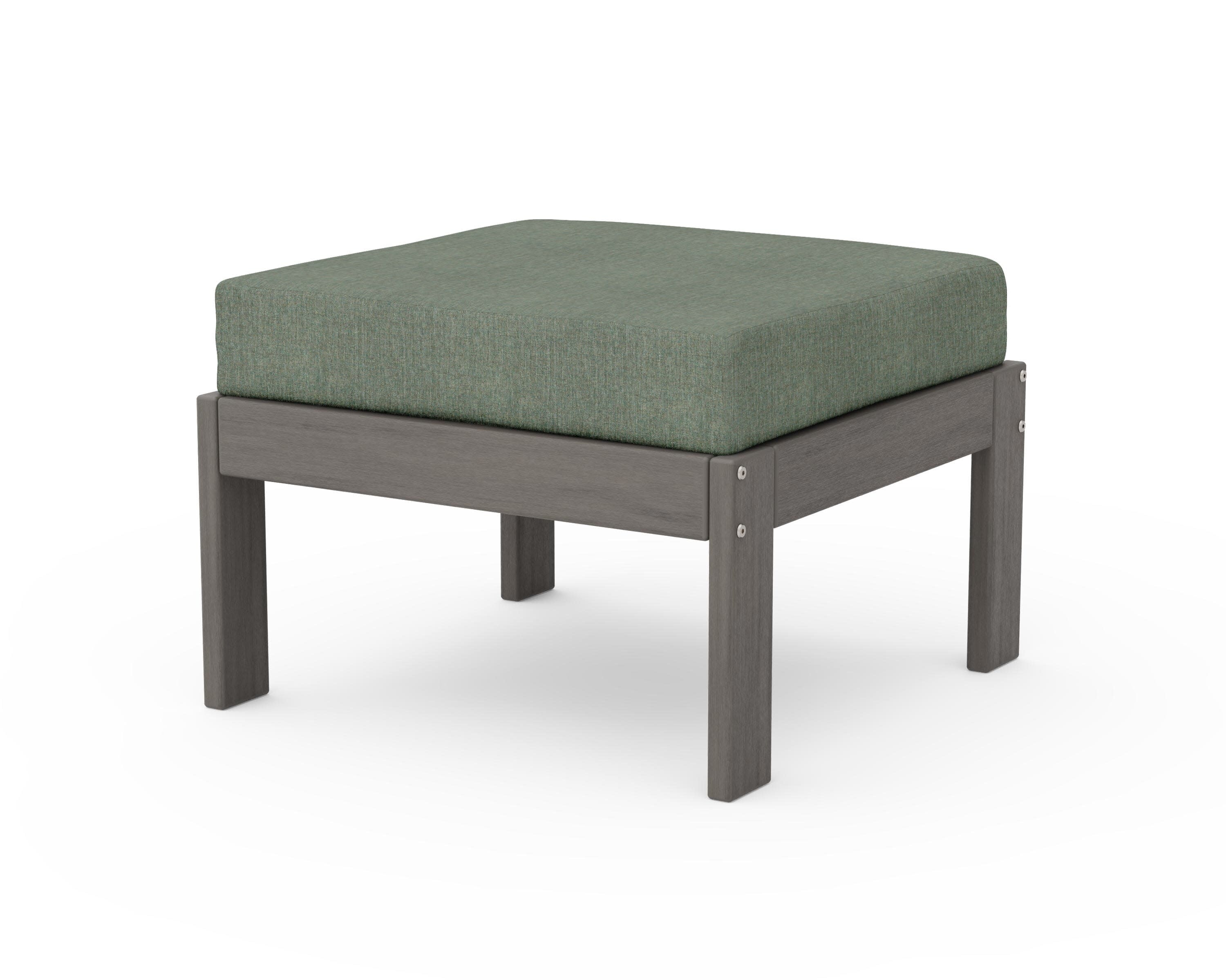 Vineyard Modular Ottoman in Driftwood / Cast Sage
