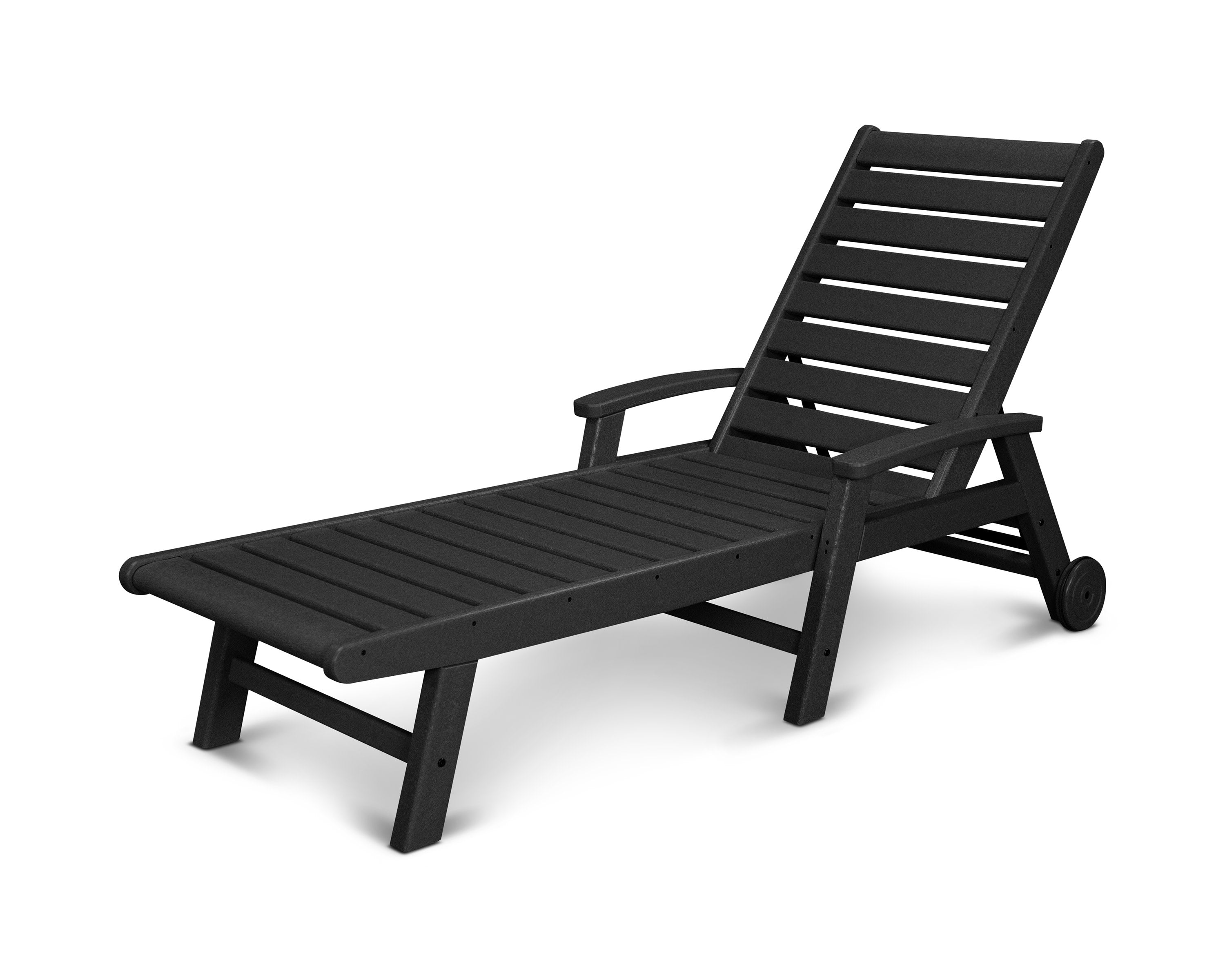 Signature Chaise with Wheels in Black