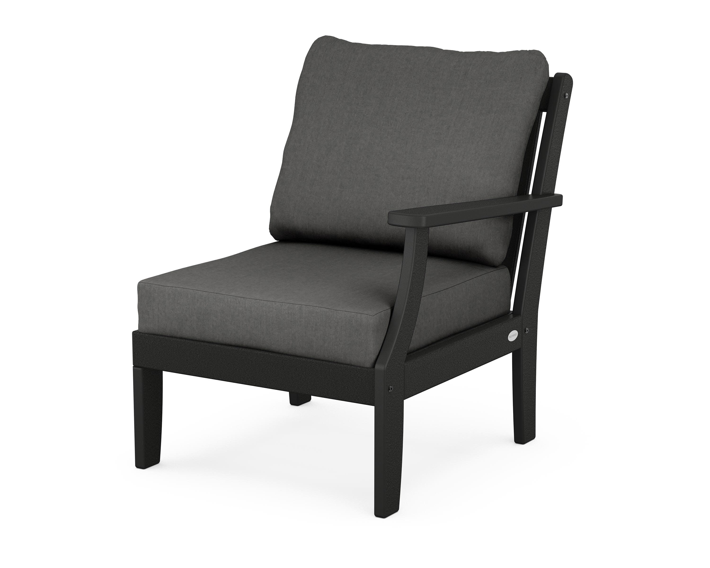 Braxton Modular Right Arm Chair in Black / Spectrum Carbon