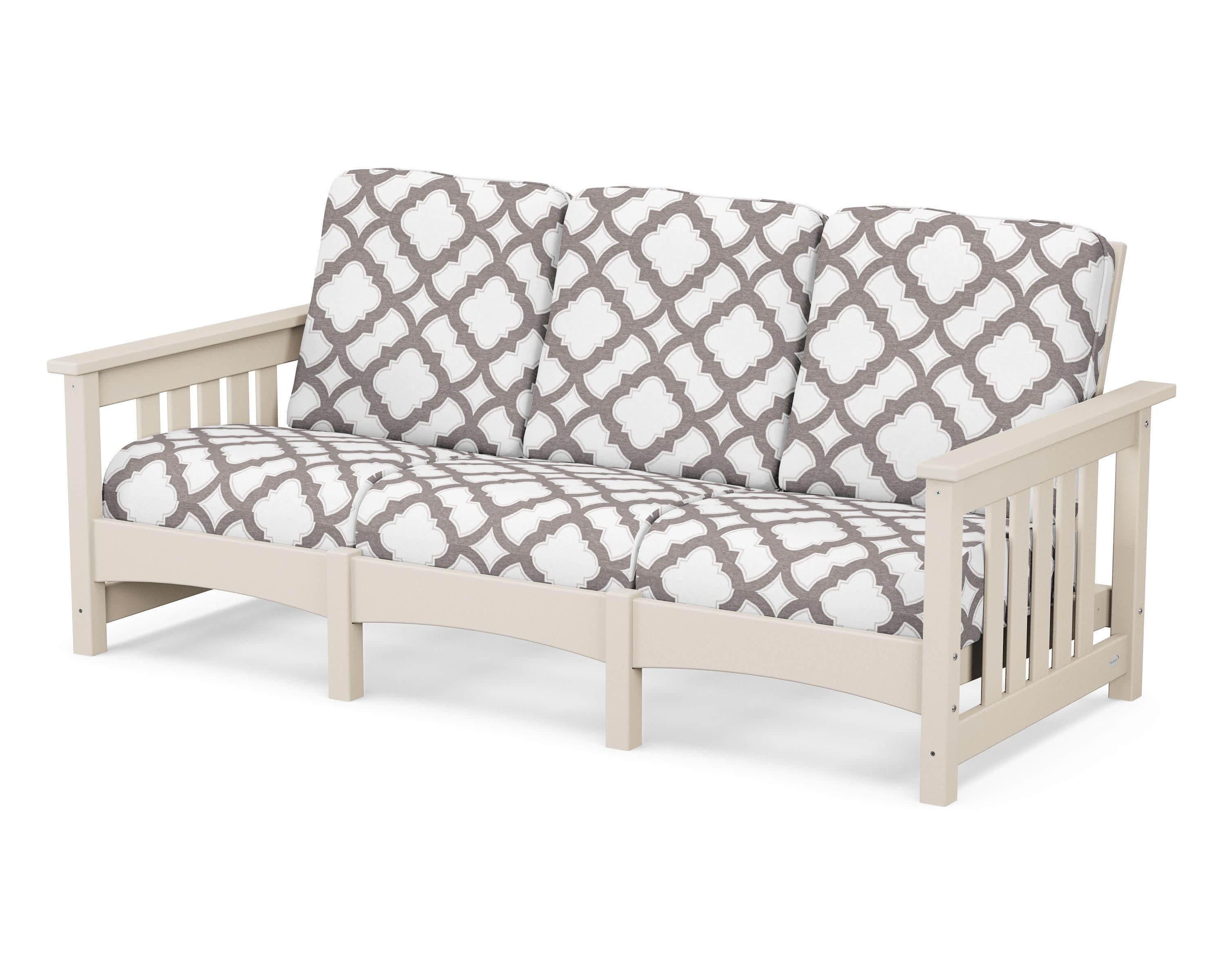 Club Mission Sofa in Sand / Trellis Grey Mist