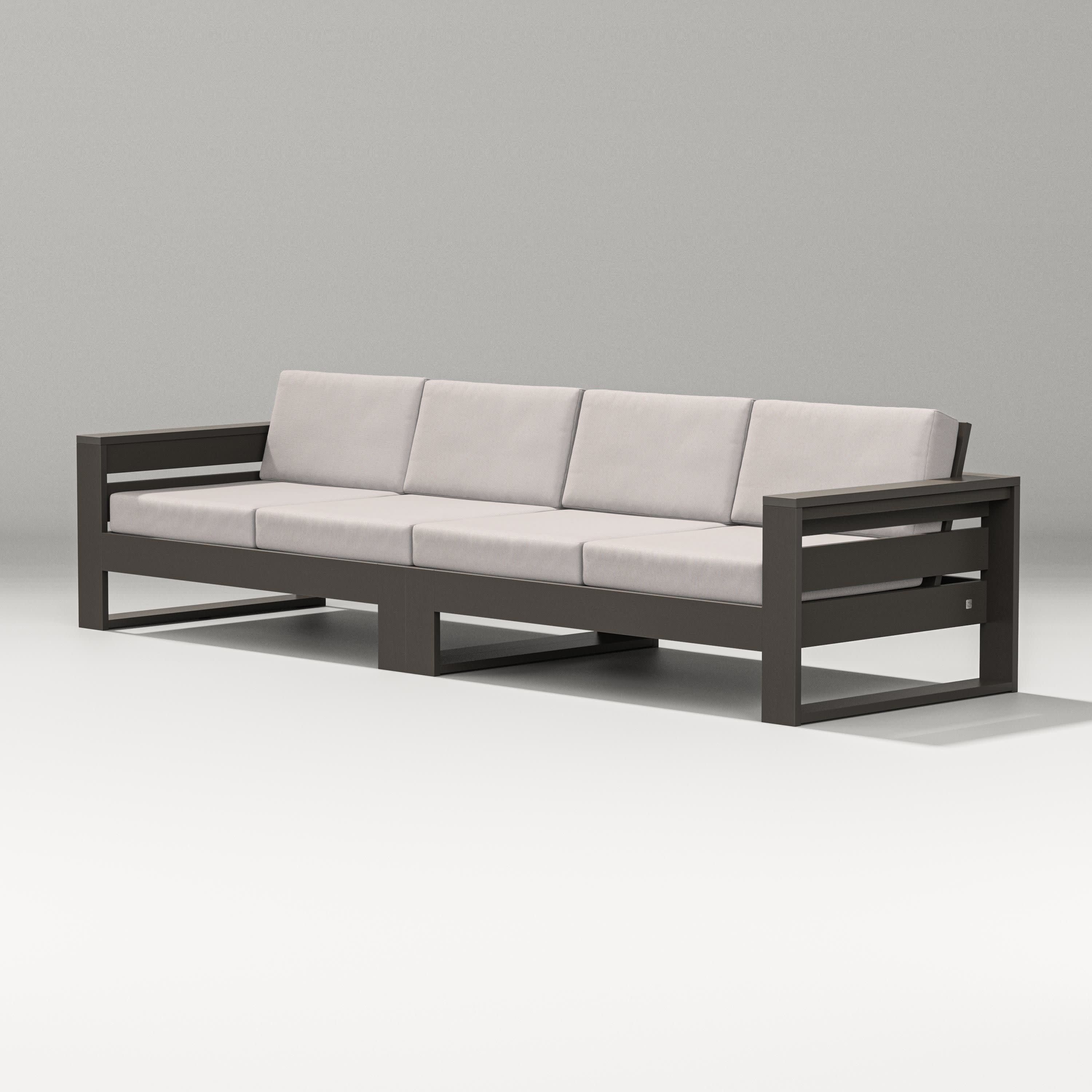 Latitude Straight Sectional in Vintage Coffee / Dune Burlap