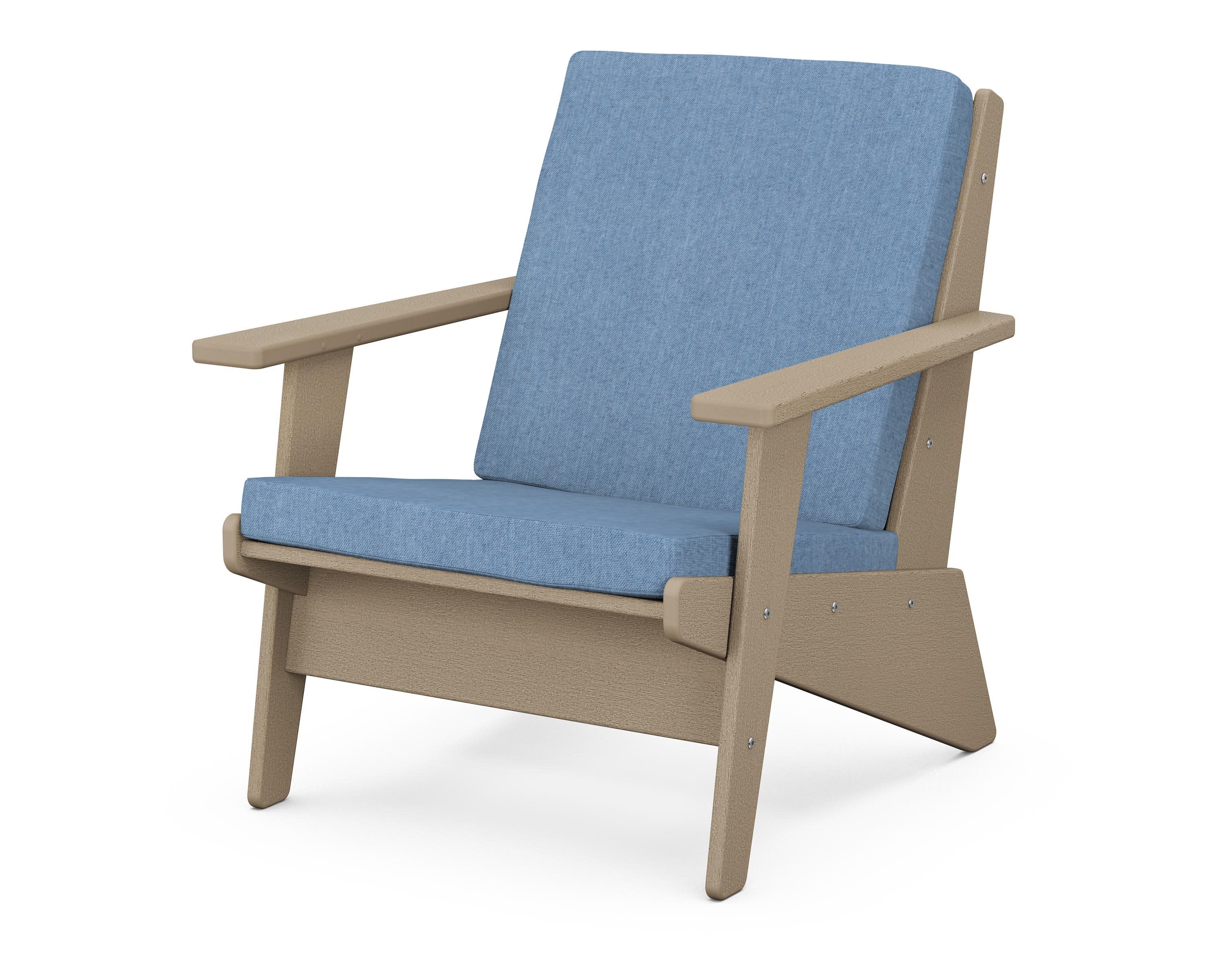 Riviera Modern Lounge Chair in Vintage Sahara / Sky Blue