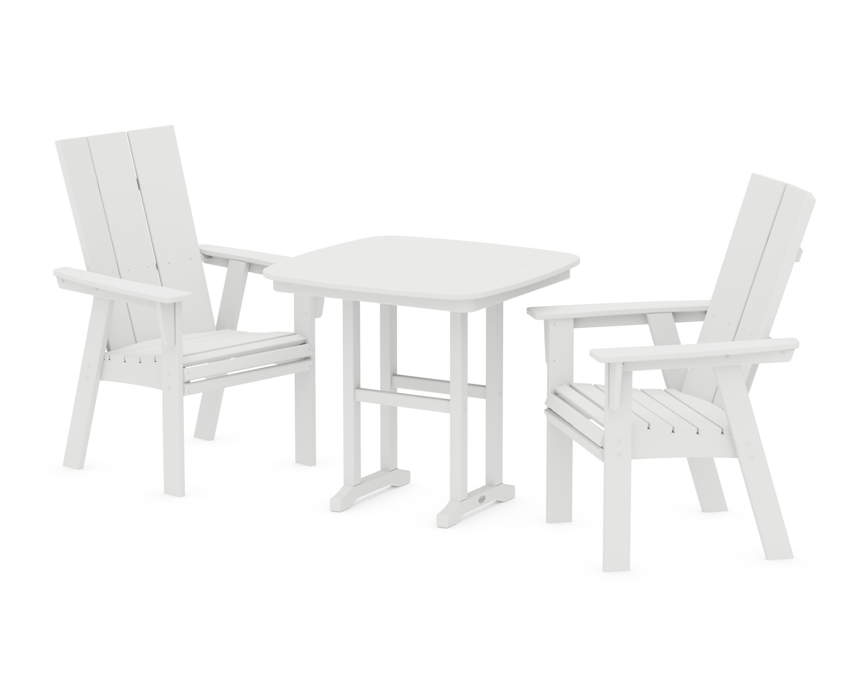 Modern Adirondack 3-Piece Dining Set in White