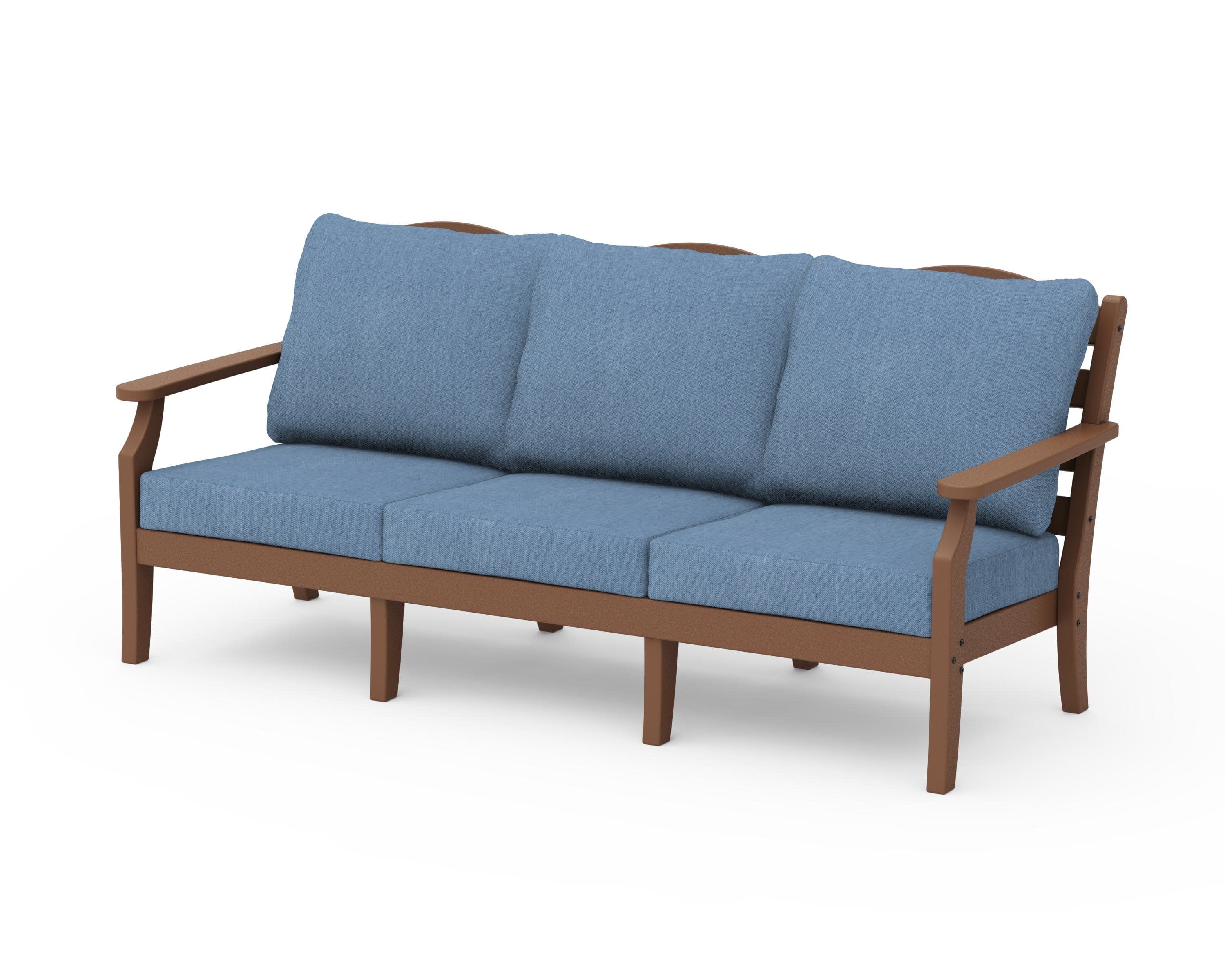 Savannah Deep Seating Sofa in Teak / Sky Blue