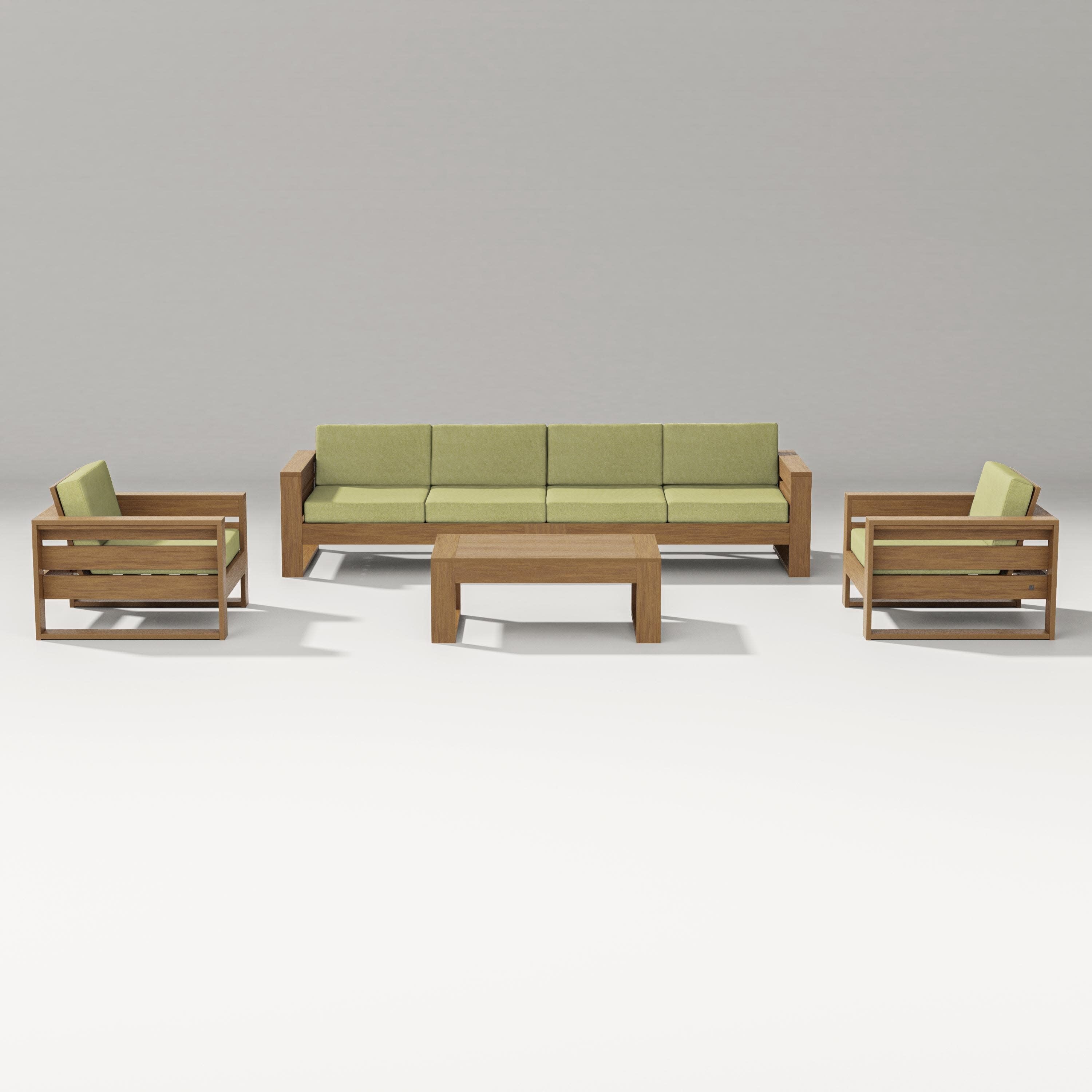 Latitude 5-Piece Lounge Sofa Set in Natural / Chartreuse Boucle
