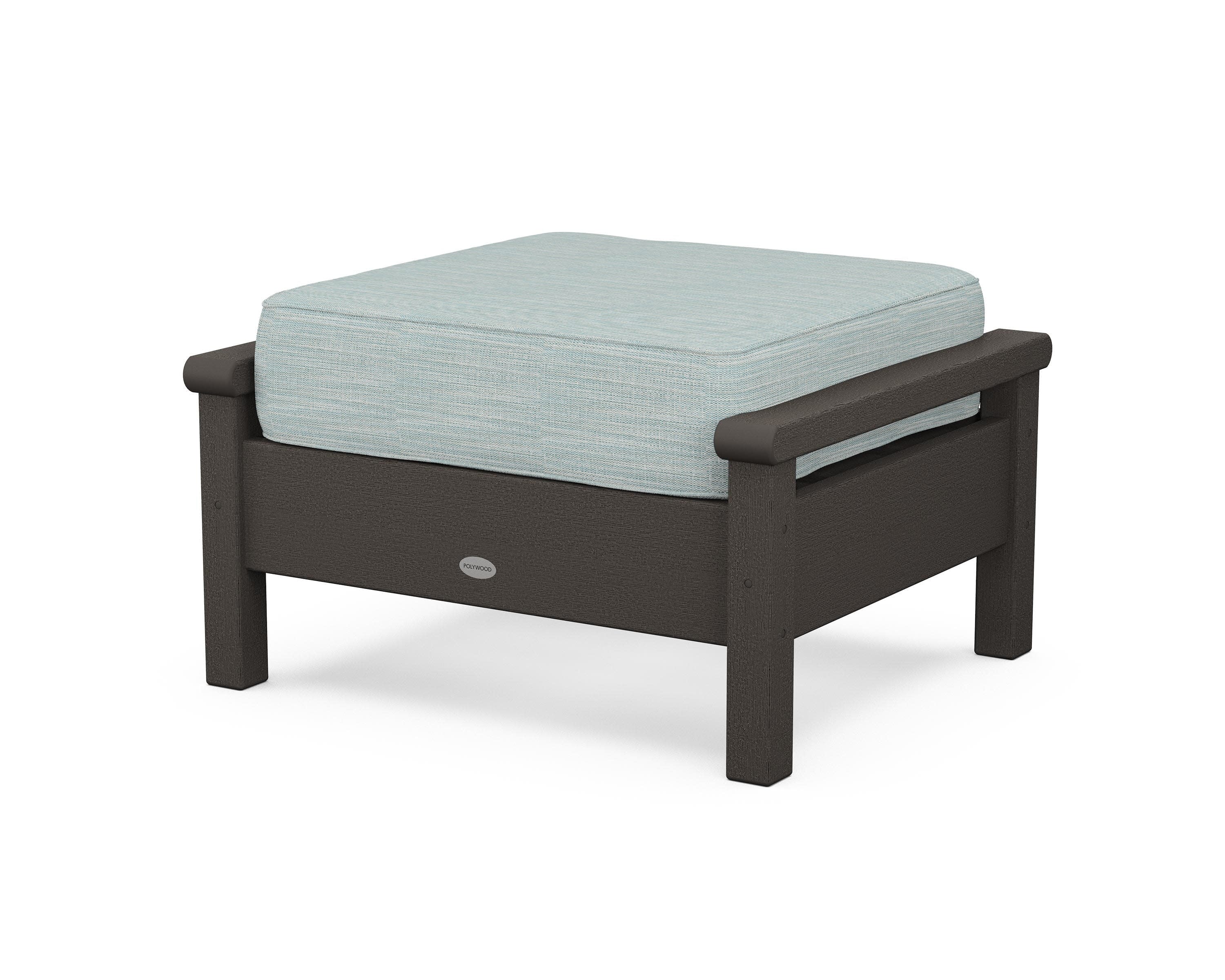 Harbour Deep Seating Ottoman in Vintage Coffee / Soothe Mist