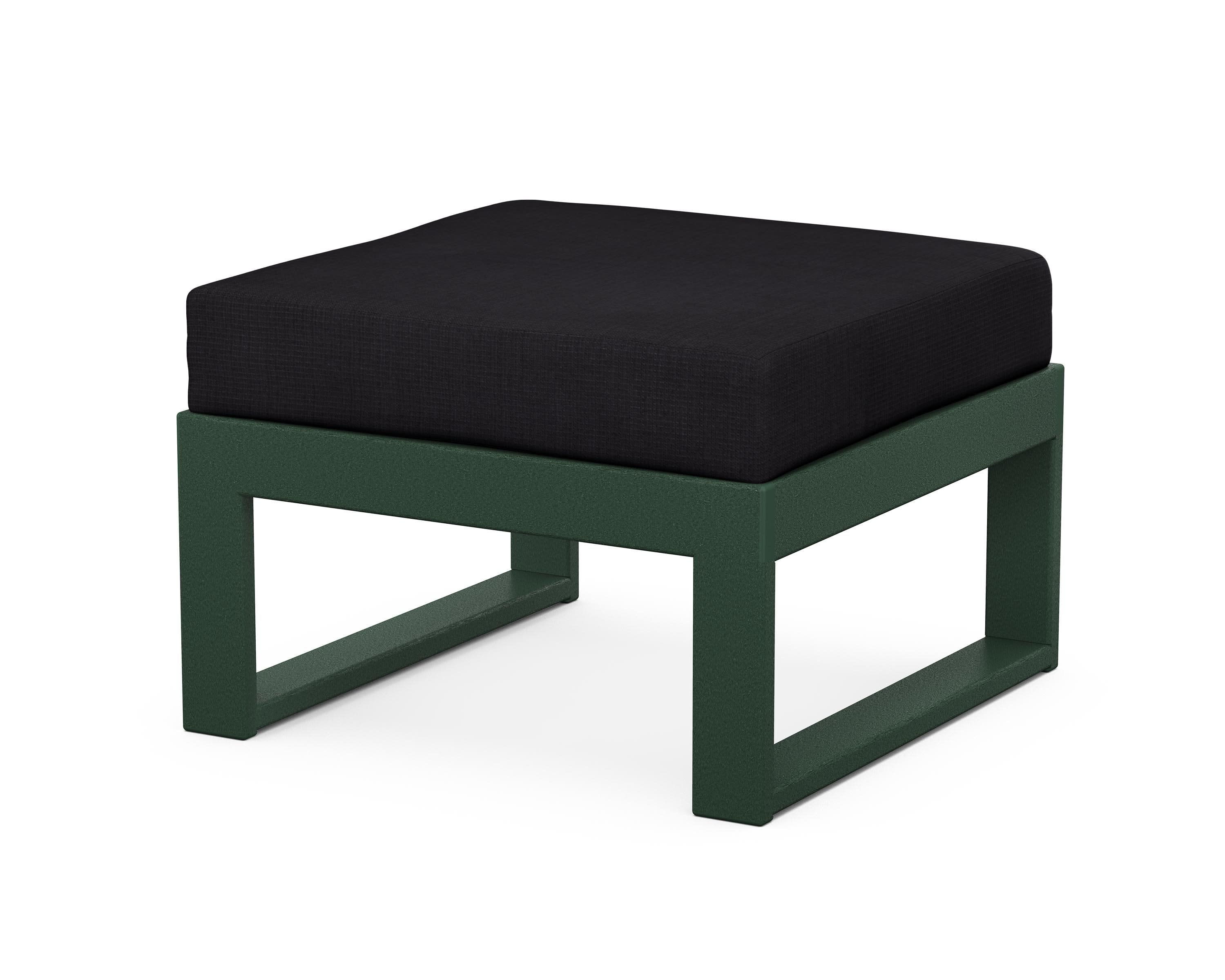 Modular Ottoman - Modern in Green / Midnight Linen