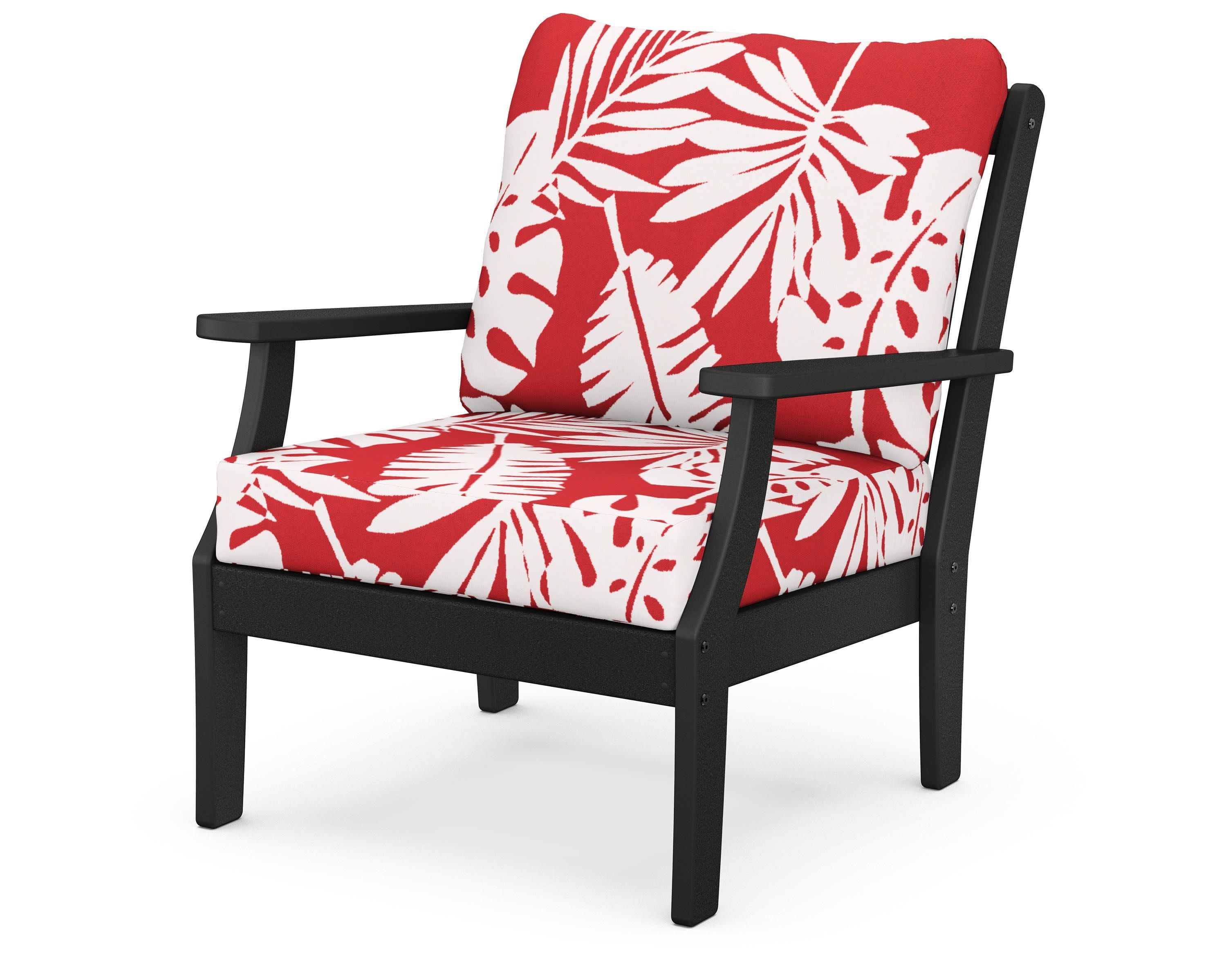 Braxton Deep Seating Chair in Black / Leaf Crimson