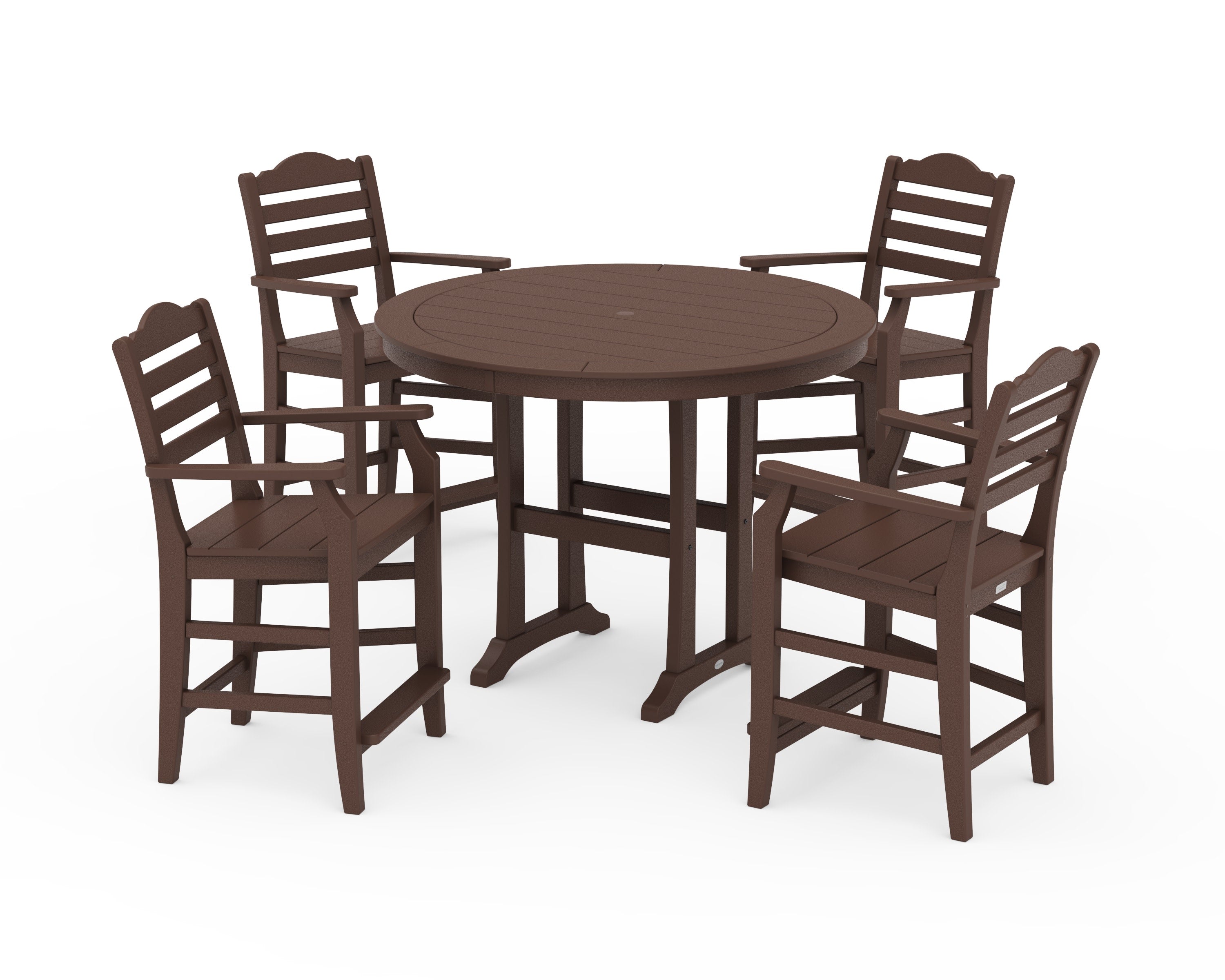 Savannah 5-Piece Round Counter Set in Mahogany