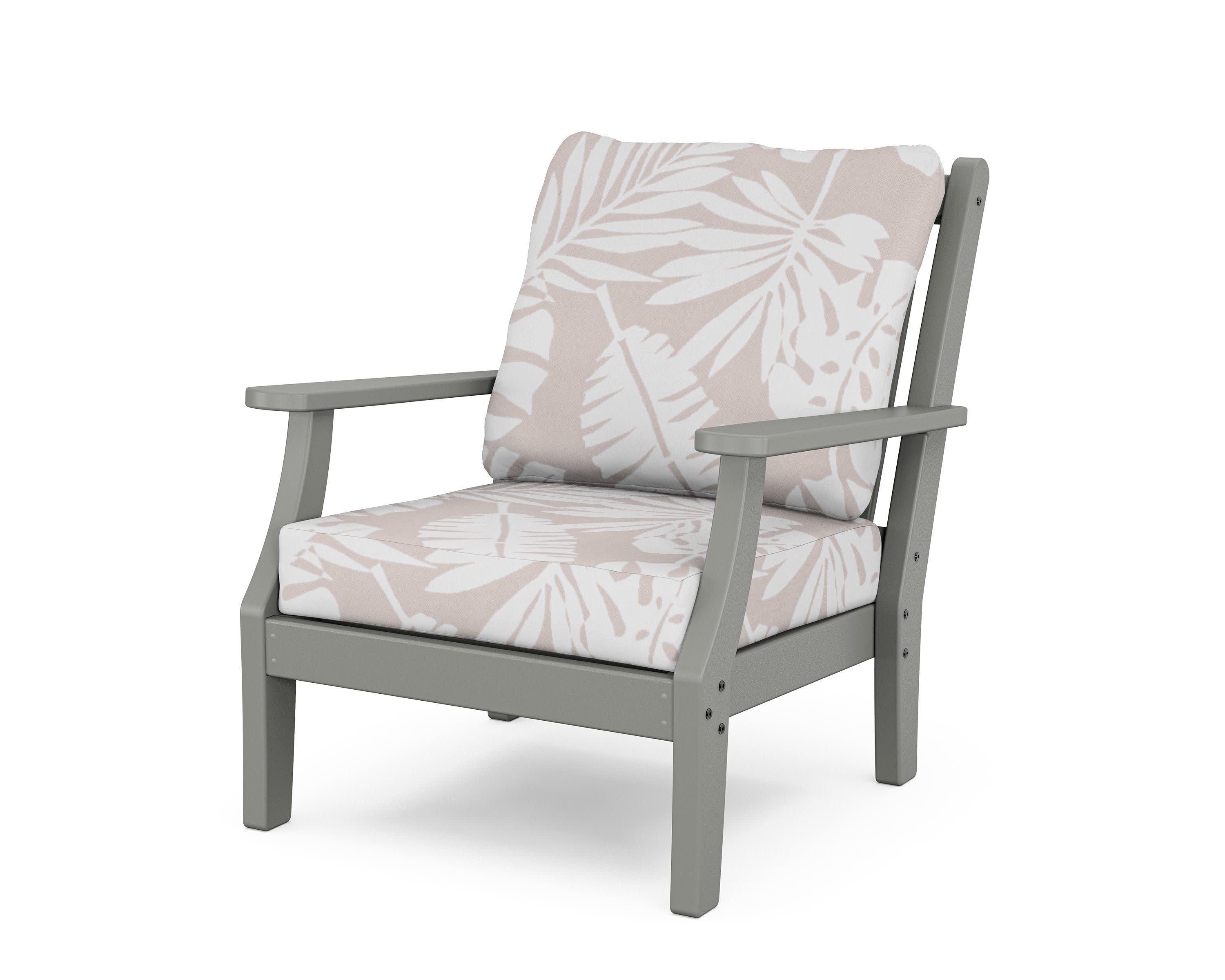 Wovendale Deep Seating Chair in Slate Grey / Leaf Dune Burlap