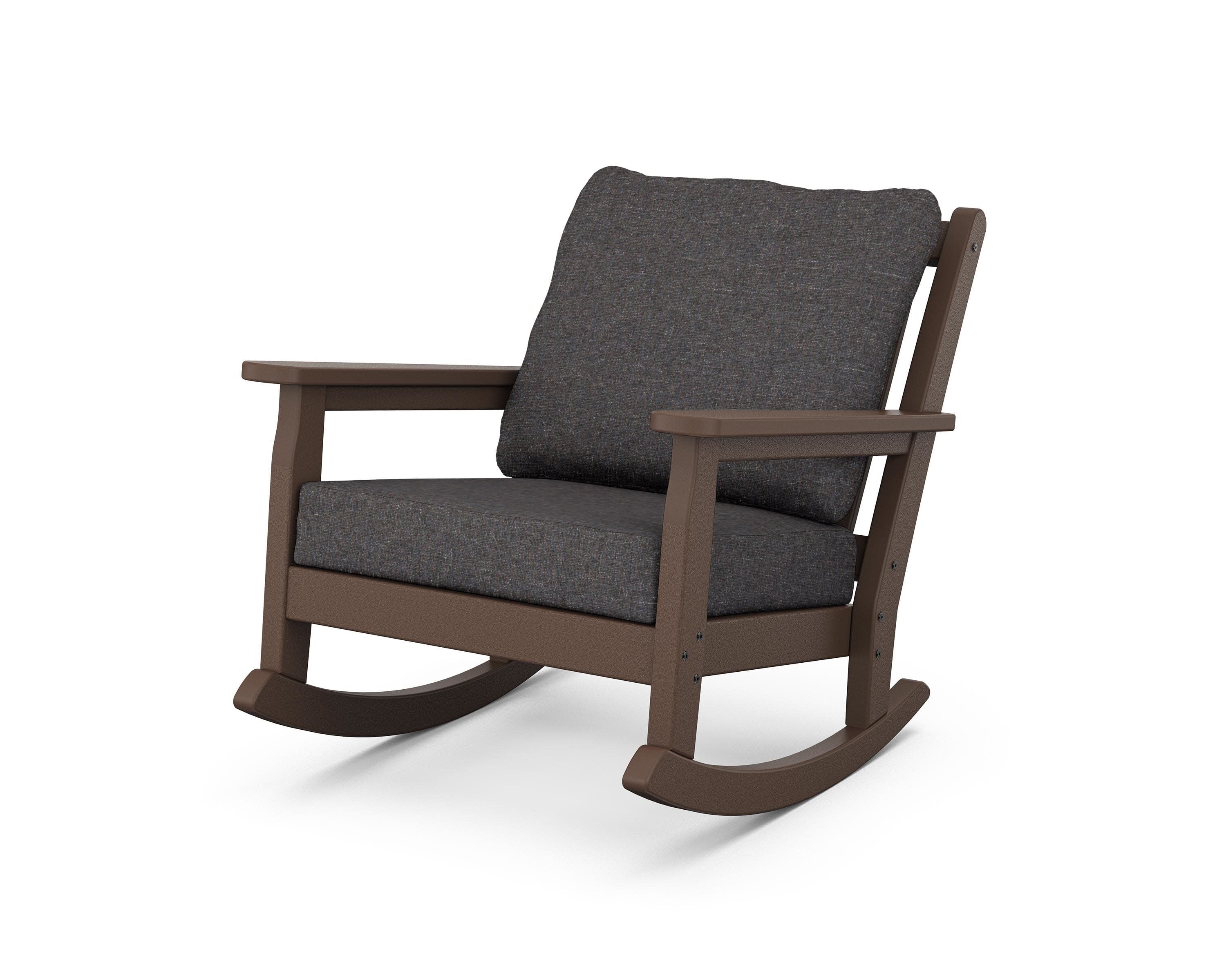 Chippendale Deep Seating Rocking Chair in Mahogany / Ash Charcoal