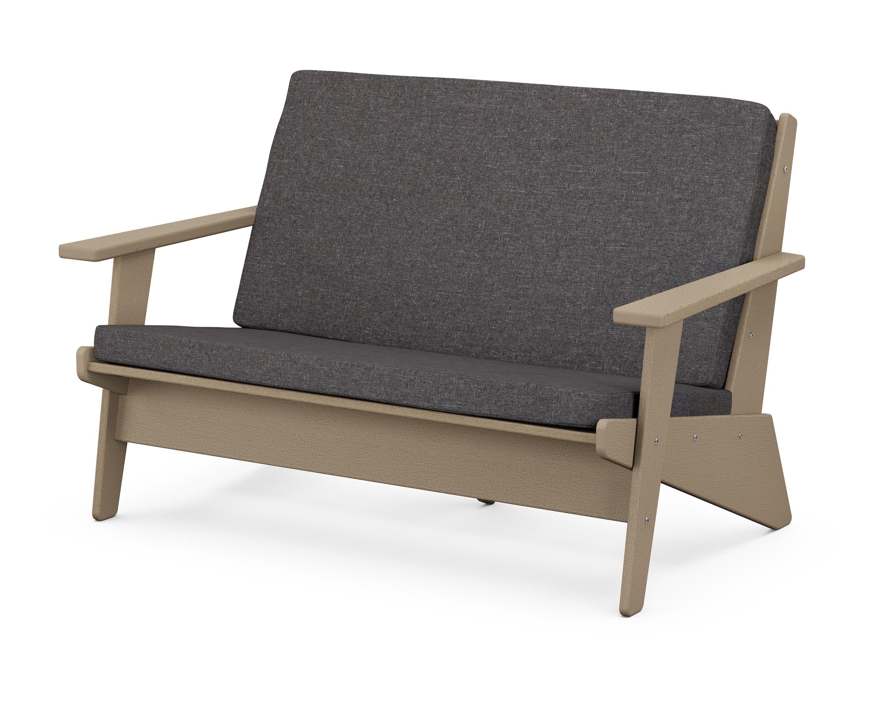 Riviera Modern Lounge Loveseat in Vintage Sahara / Ash Charcoal