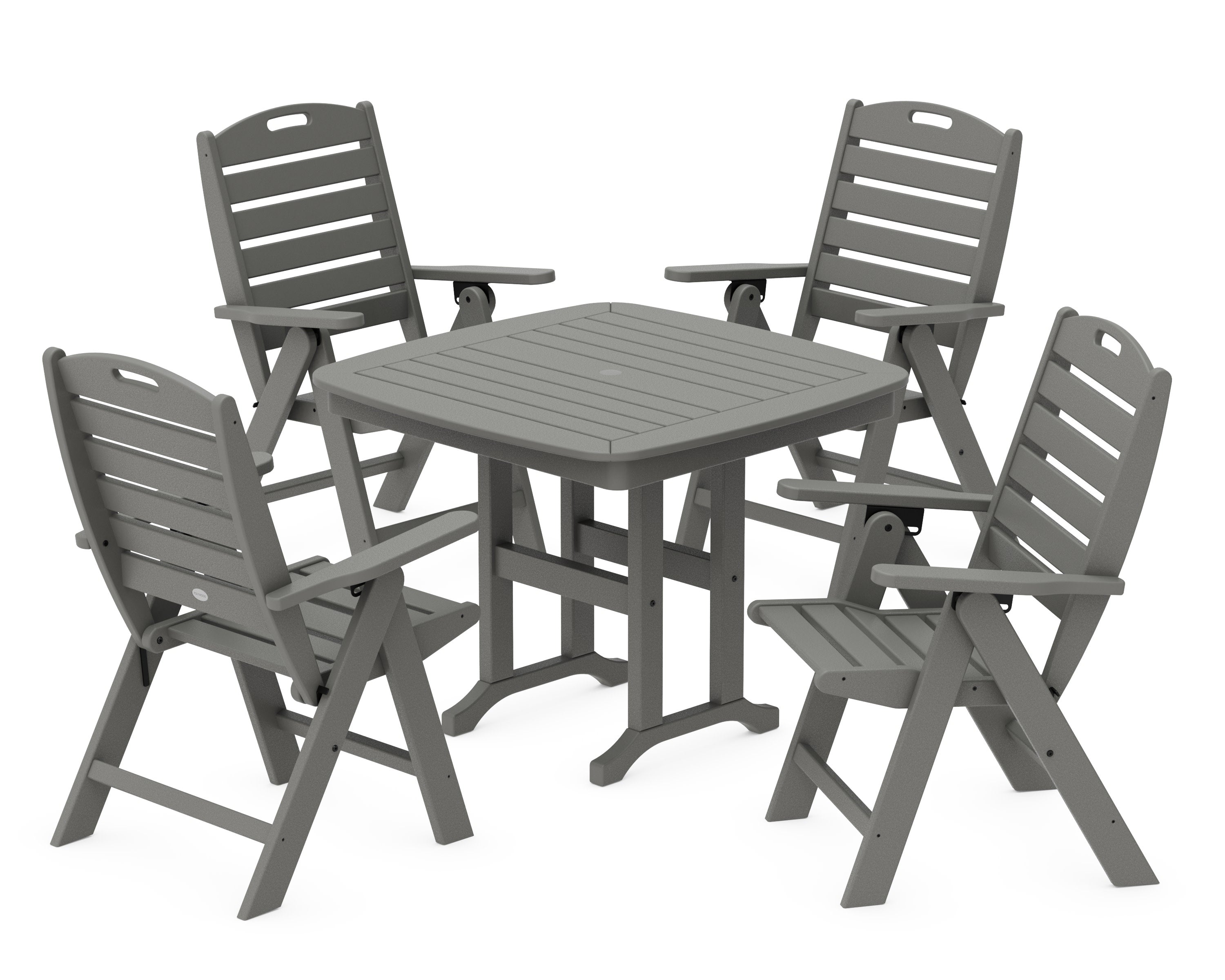 Nautical Folding Highback Chair 5-Piece Dining Set