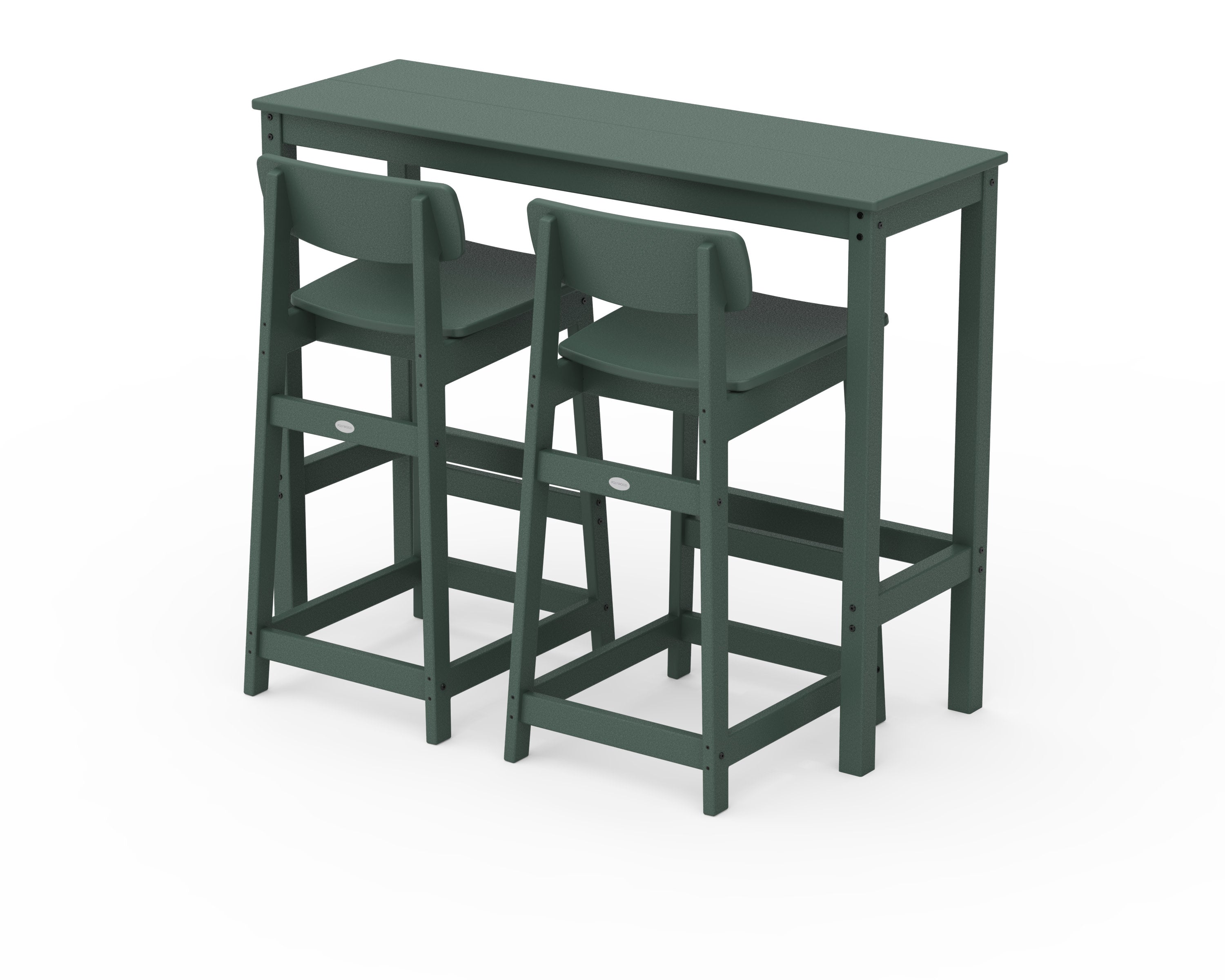 Modern Studio Urban Lowback Bar Chair 3-Piece Balcony Set in Green