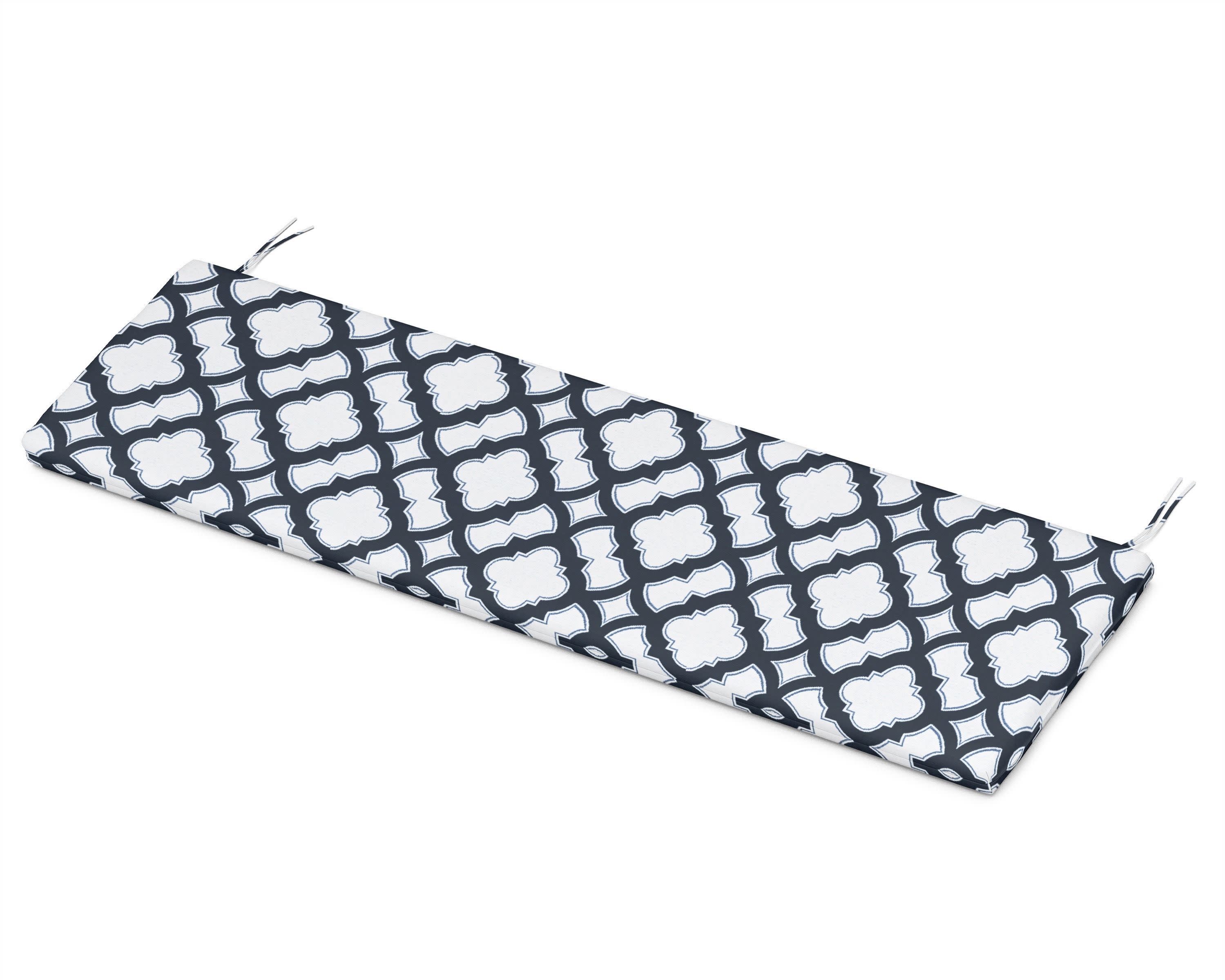 Bench Seat Cushion - 17.25"D x 68.5"W x 2.5"H in Trellis Marine Indigo