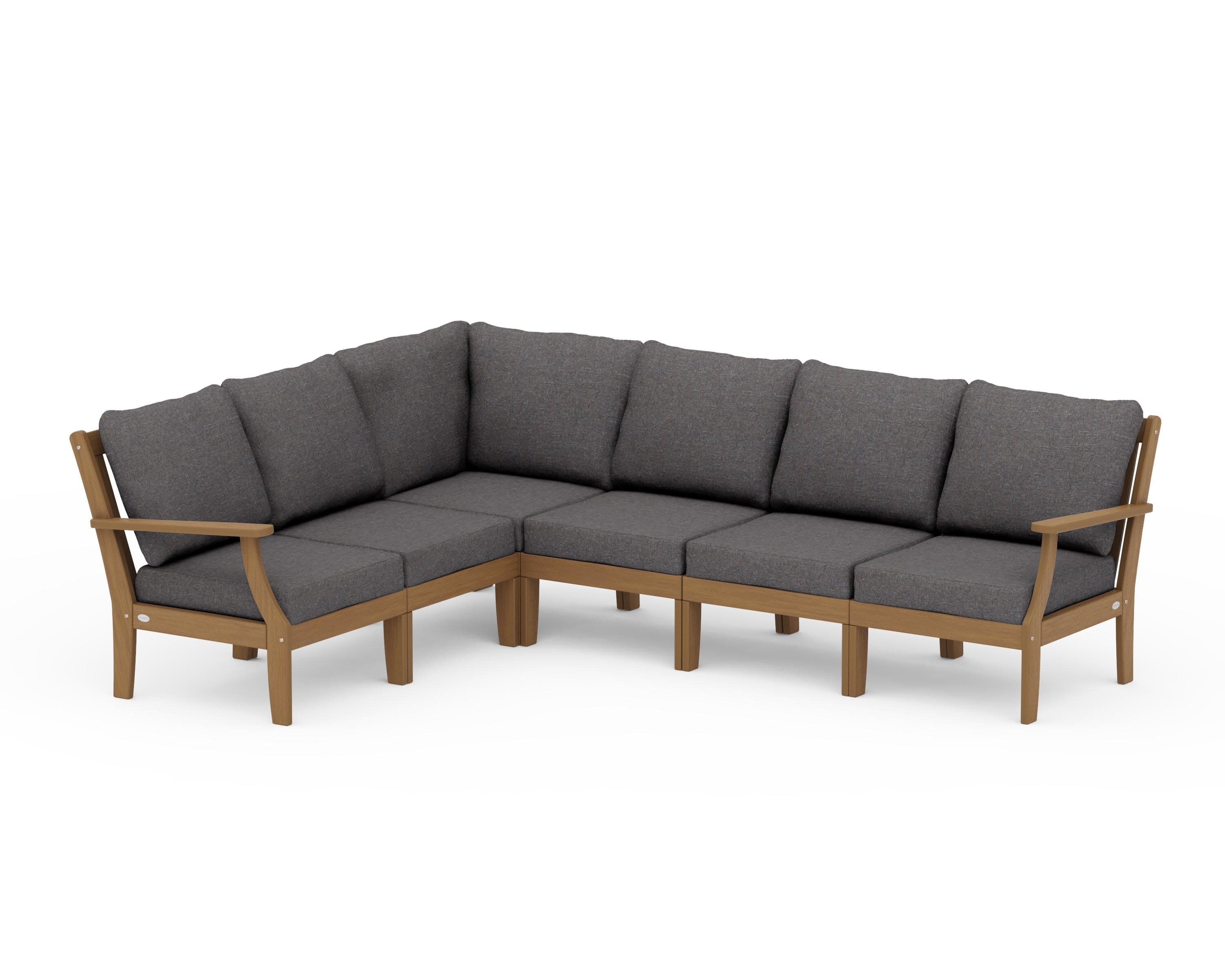 Braxton Modular 6-Piece Deep Seating Set in Natural / Ash Charcoal