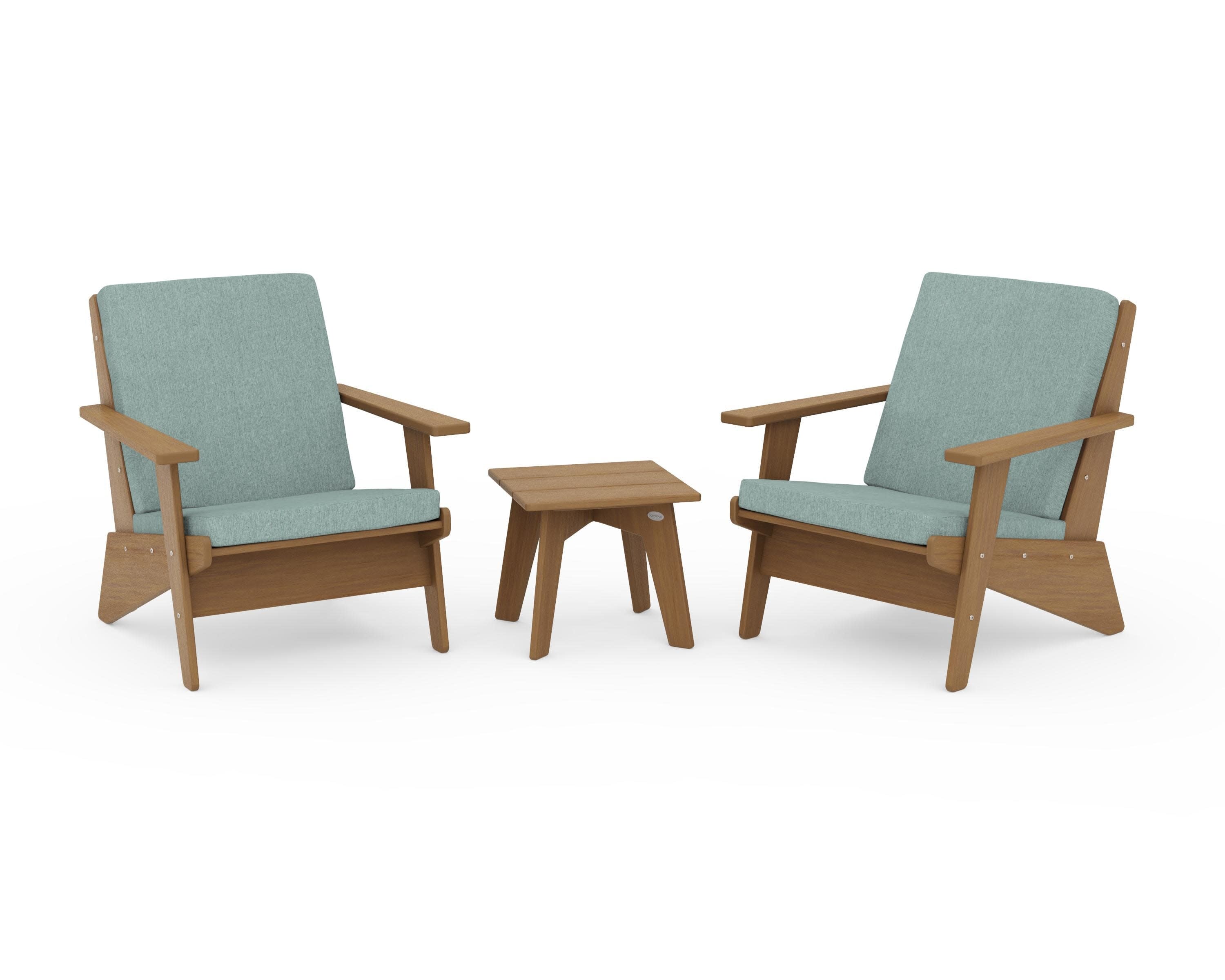 Riviera Modern Lounge 3-Piece Set in Natural / Glacier Spa