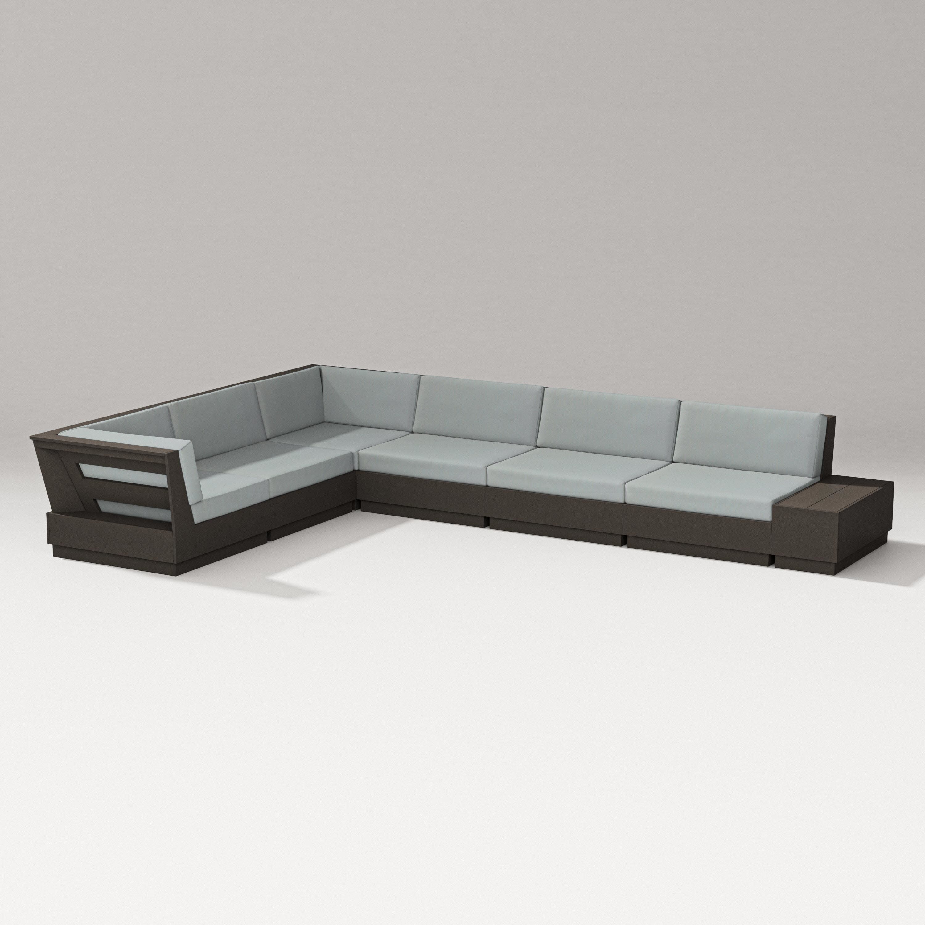 Elevate 7-Piece Corner Sectional in Vintage Coffee / Spa