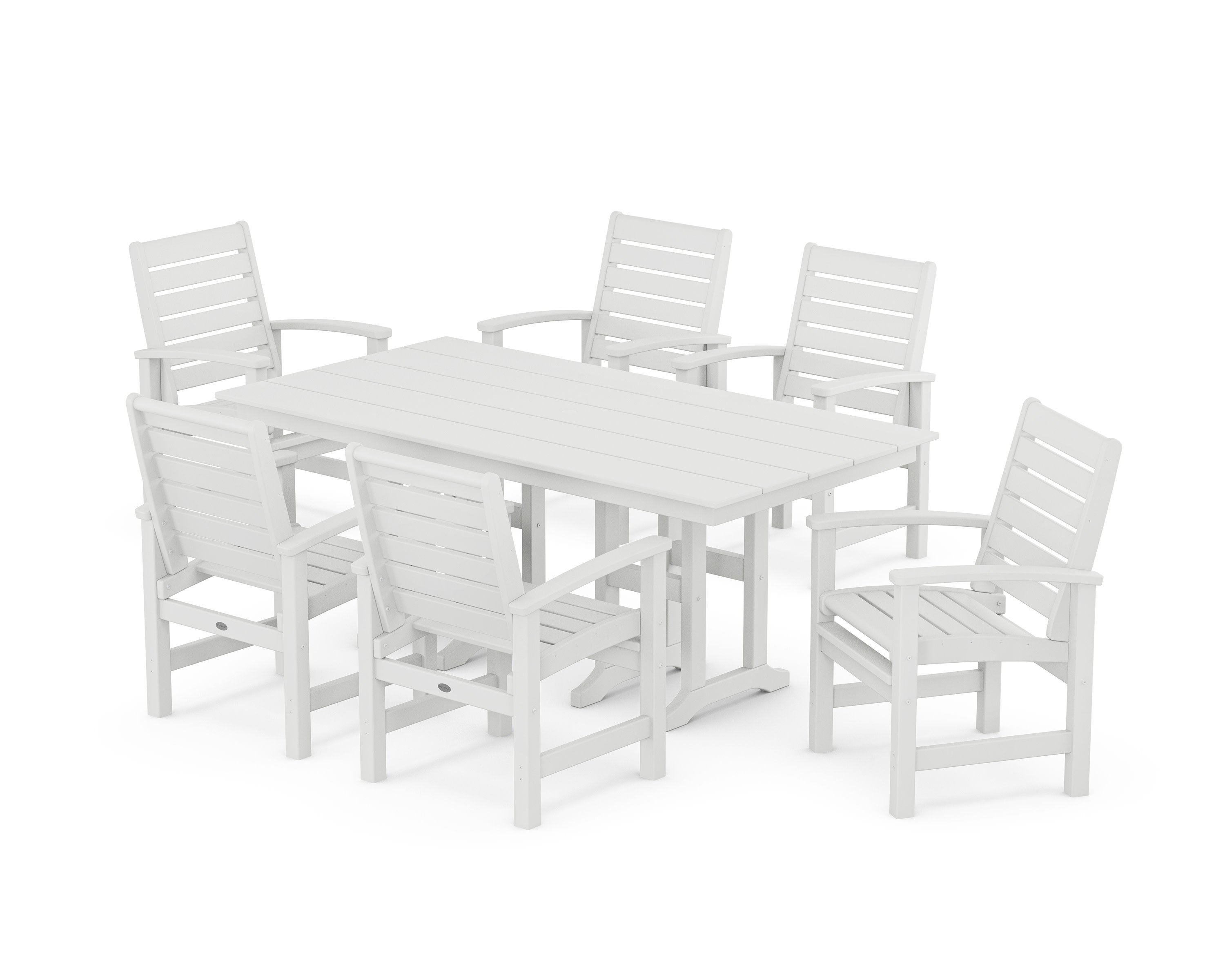 Signature 7-Piece Farmhouse Dining Set in White