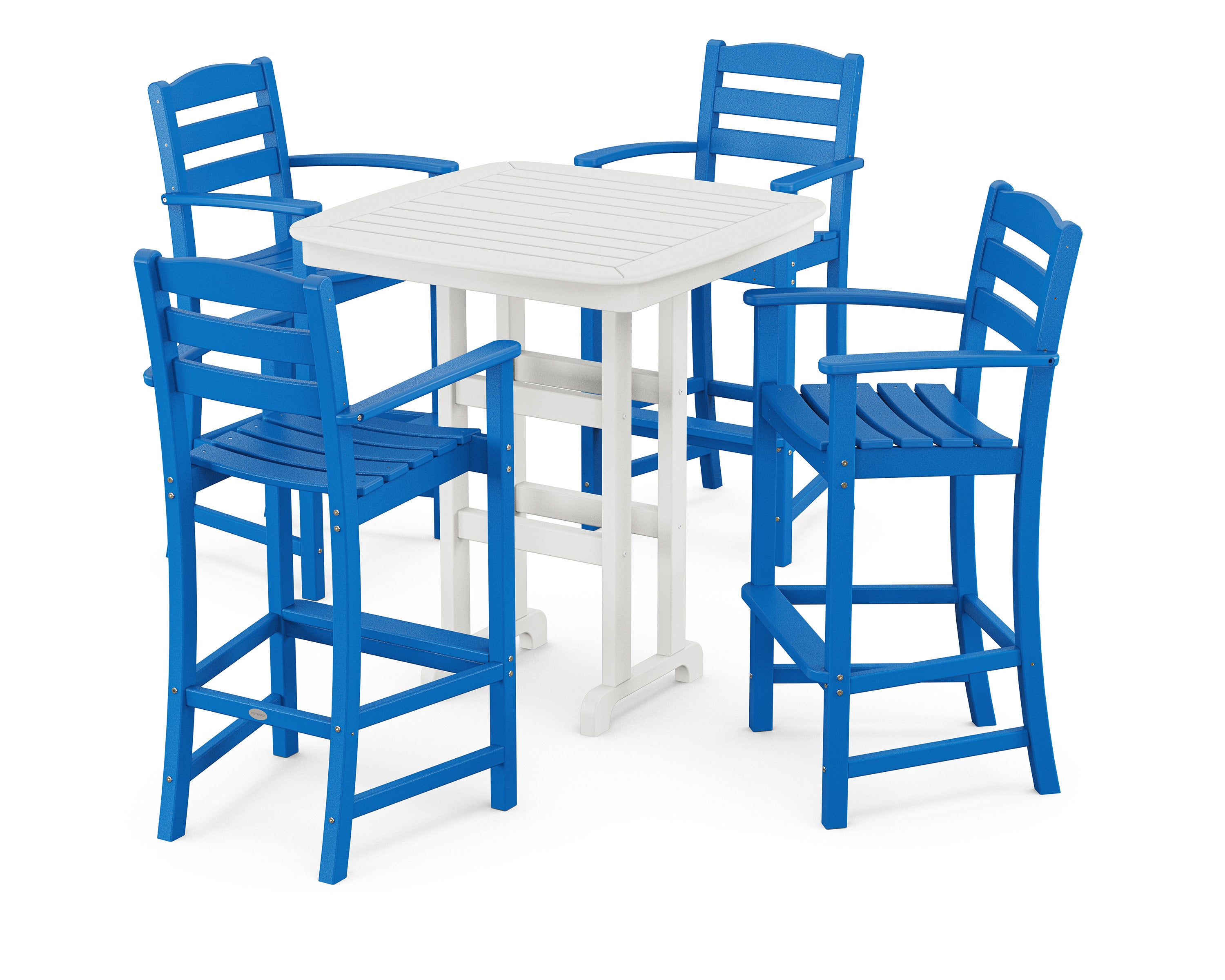 La Casa Caf 5-Piece Bar Set in Pacific Blue / White