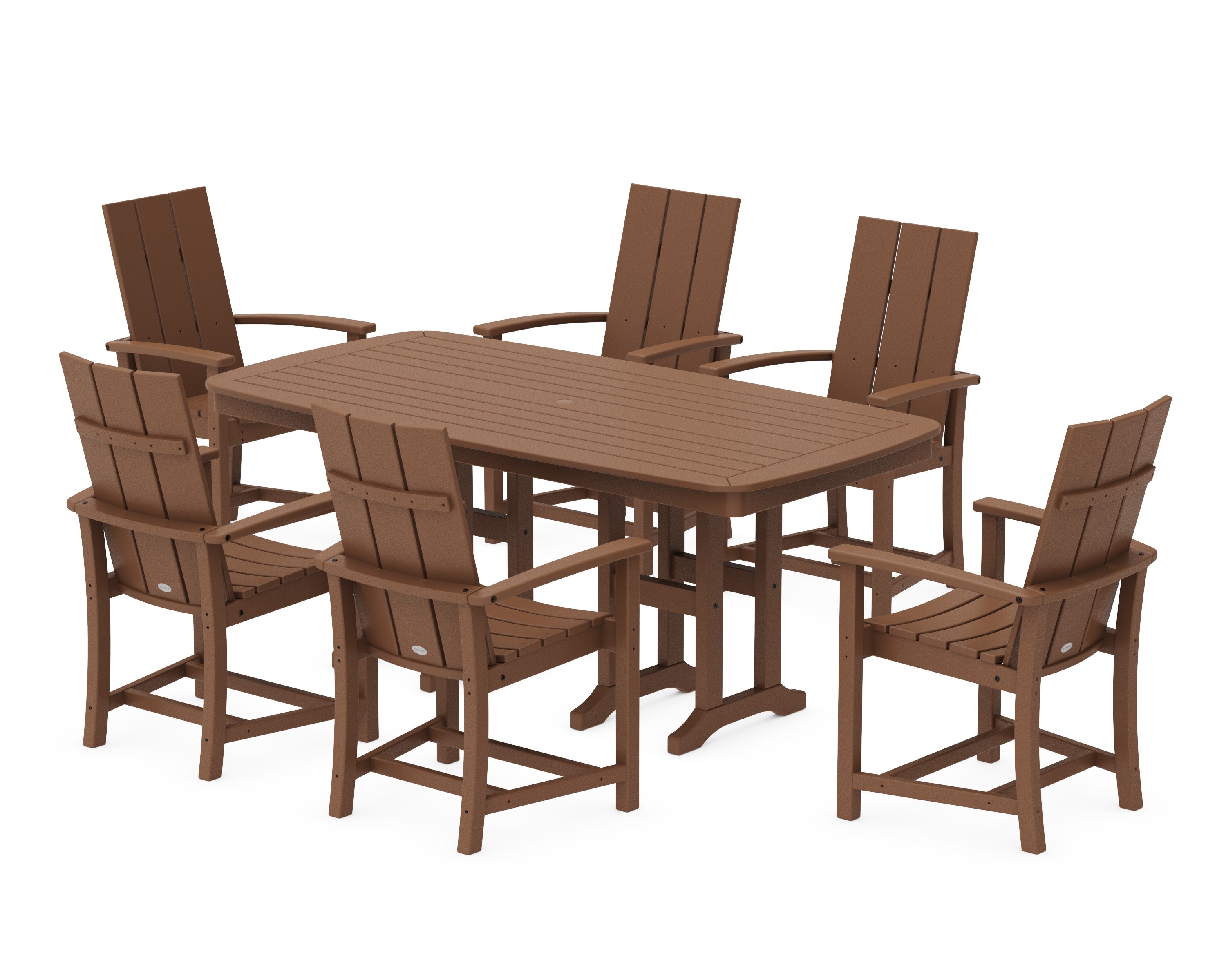 Modern Adirondack 7-Piece Dining Set in Teak