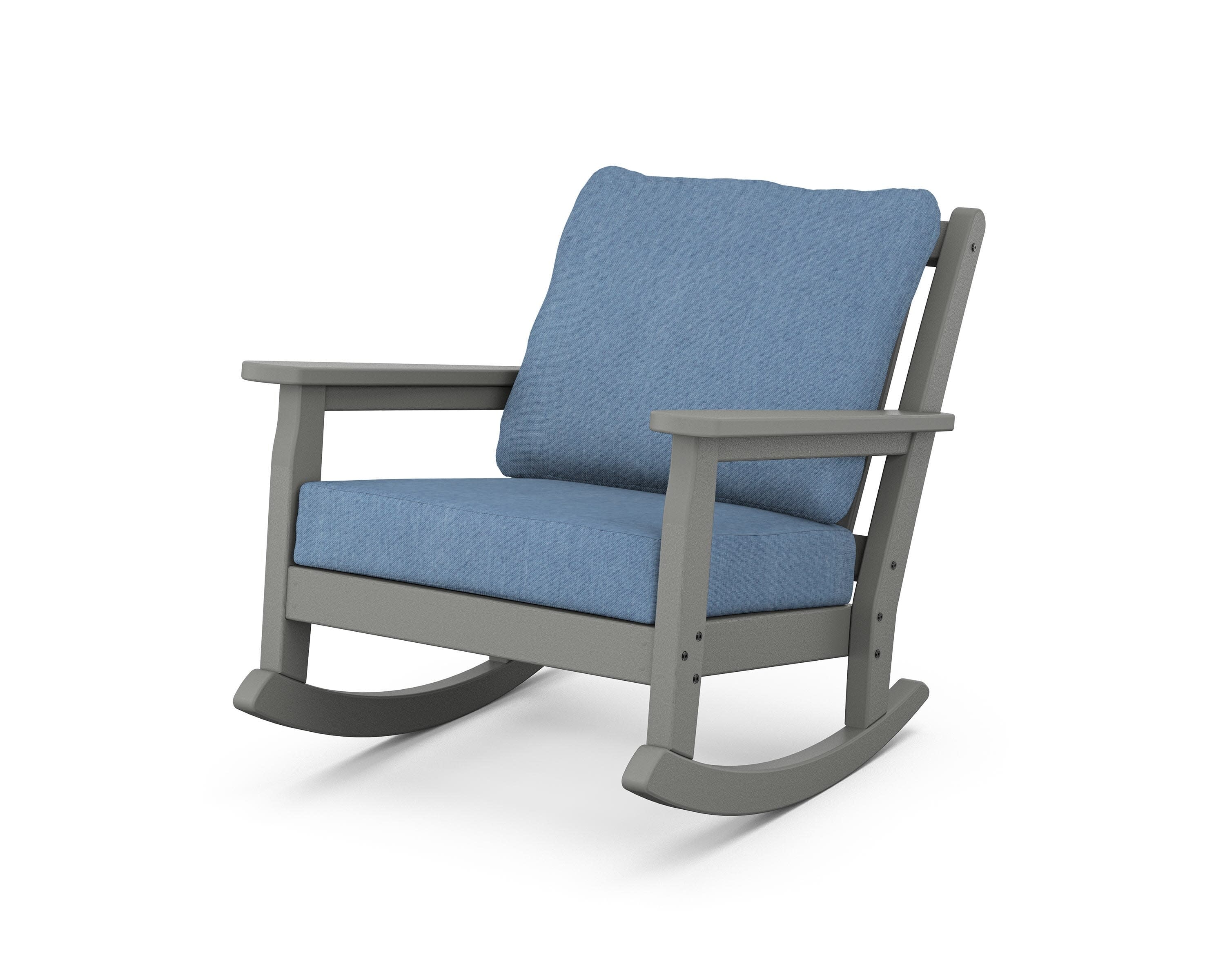Chippendale Deep Seating Rocking Chair in Slate Grey / Sky Blue