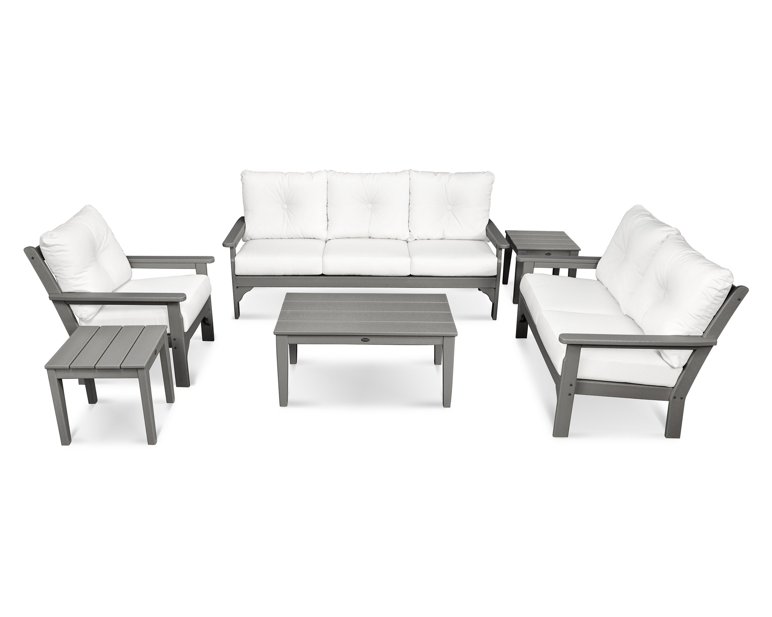 Vineyard 6-Piece Deep Seating Set in Slate Grey / Natural