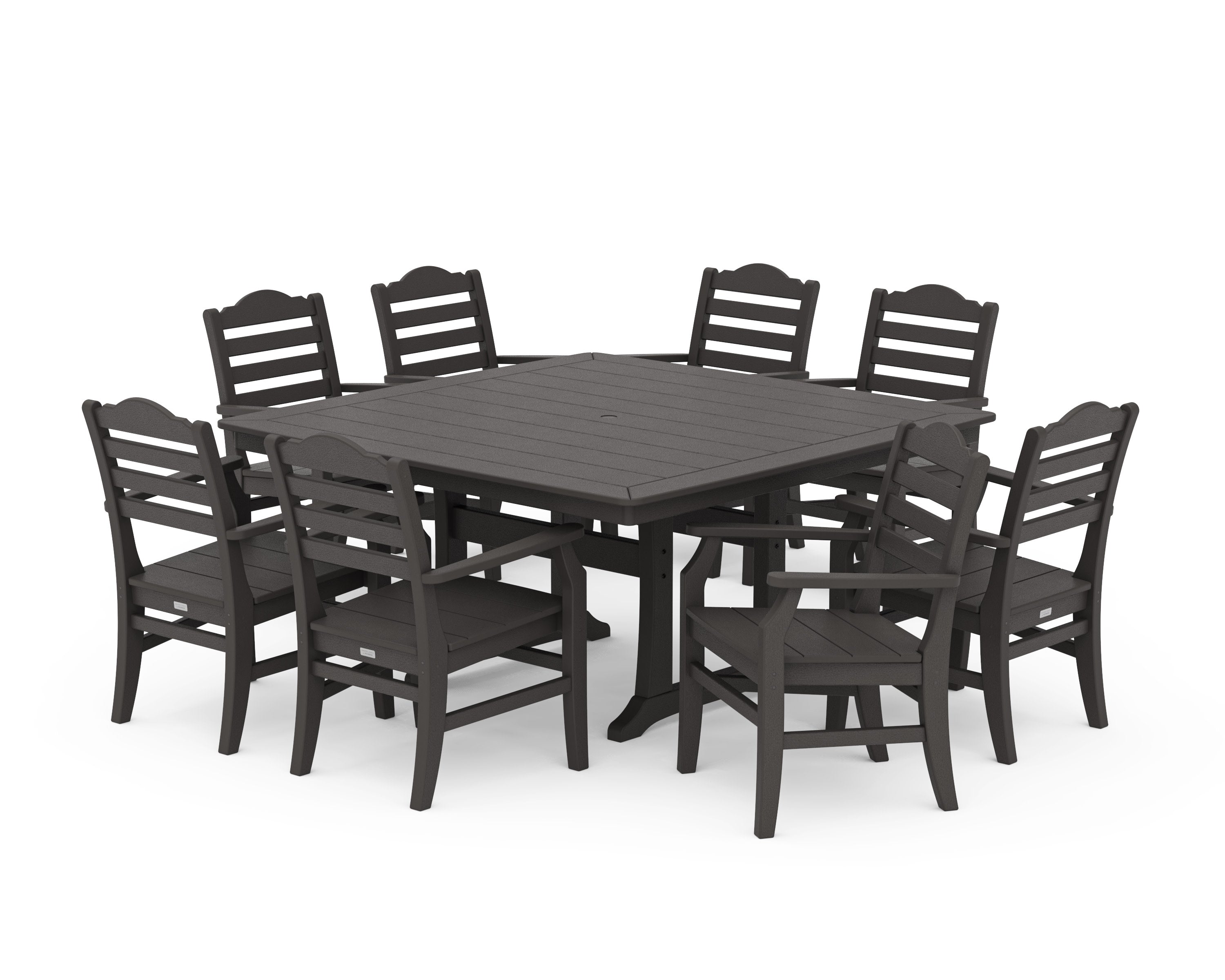 Savannah 9-Piece Square Dining Set with Trestle Legs in Vintage Coffee