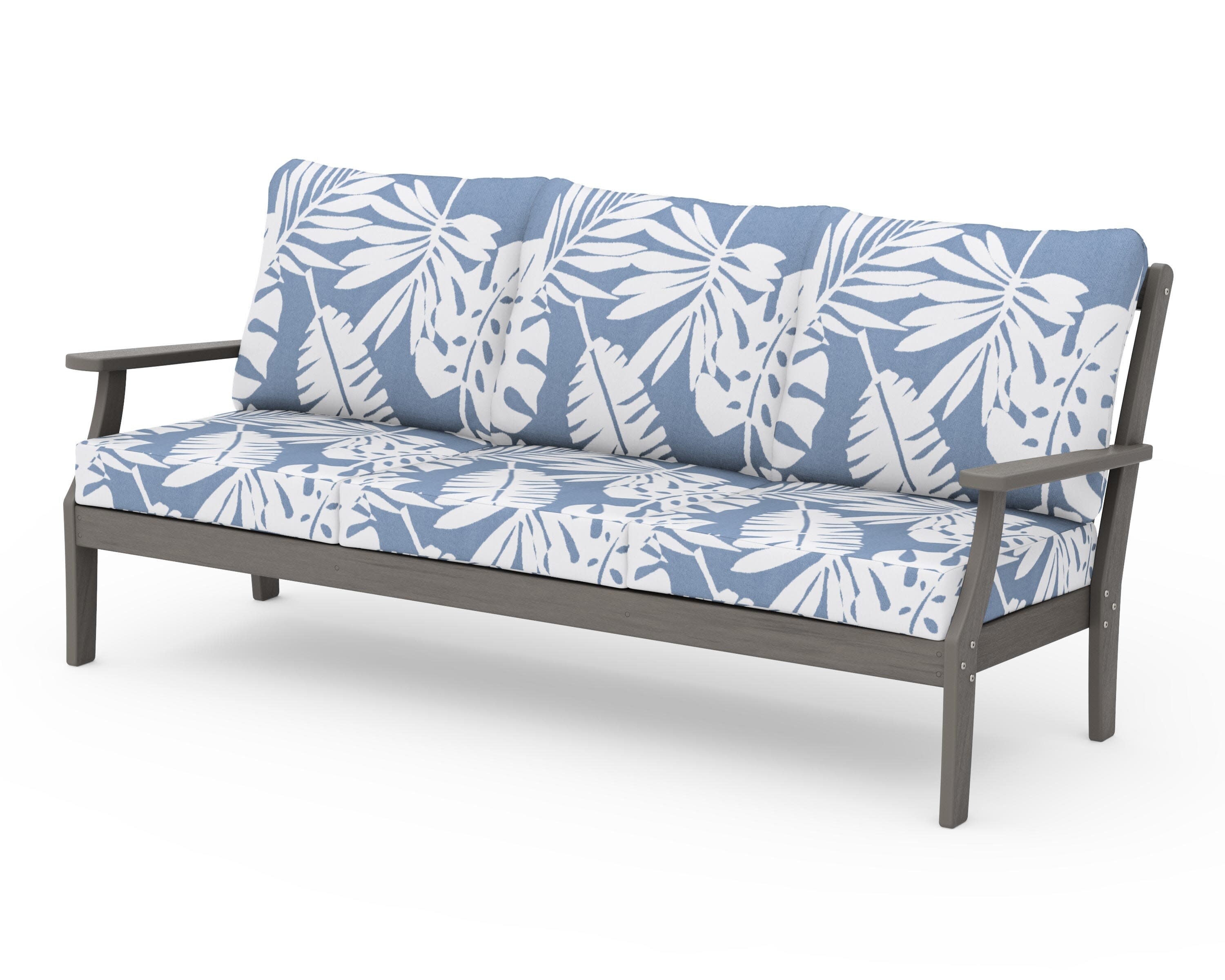 Braxton Deep Seating Sofa in Driftwood / Leaf Sky Blue