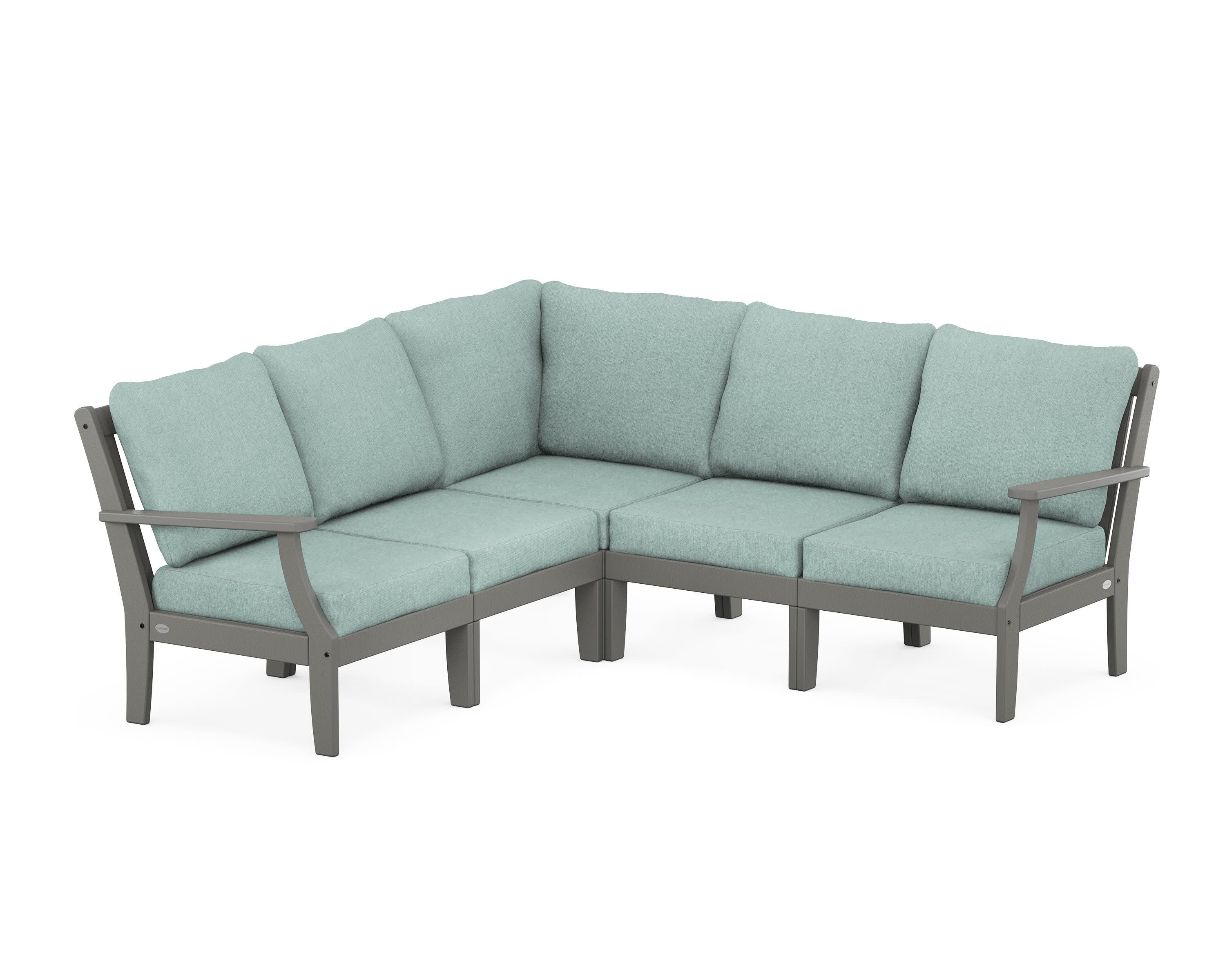 Braxton Modular 5-Piece Deep Seating Set in Slate Grey / Glacier Spa
