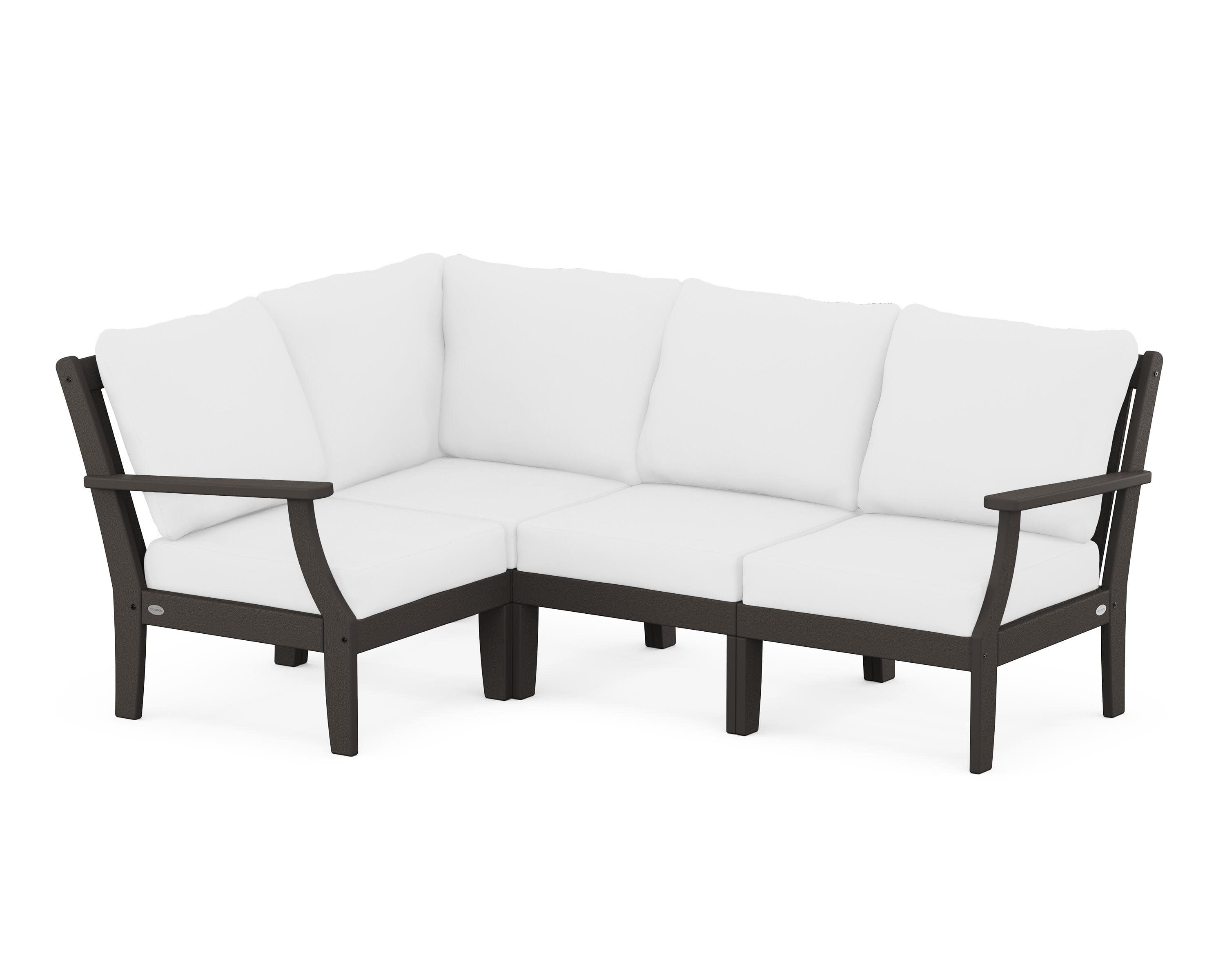 Braxton Modular 4-Piece Deep Seating Set in Vintage Coffee / Natural