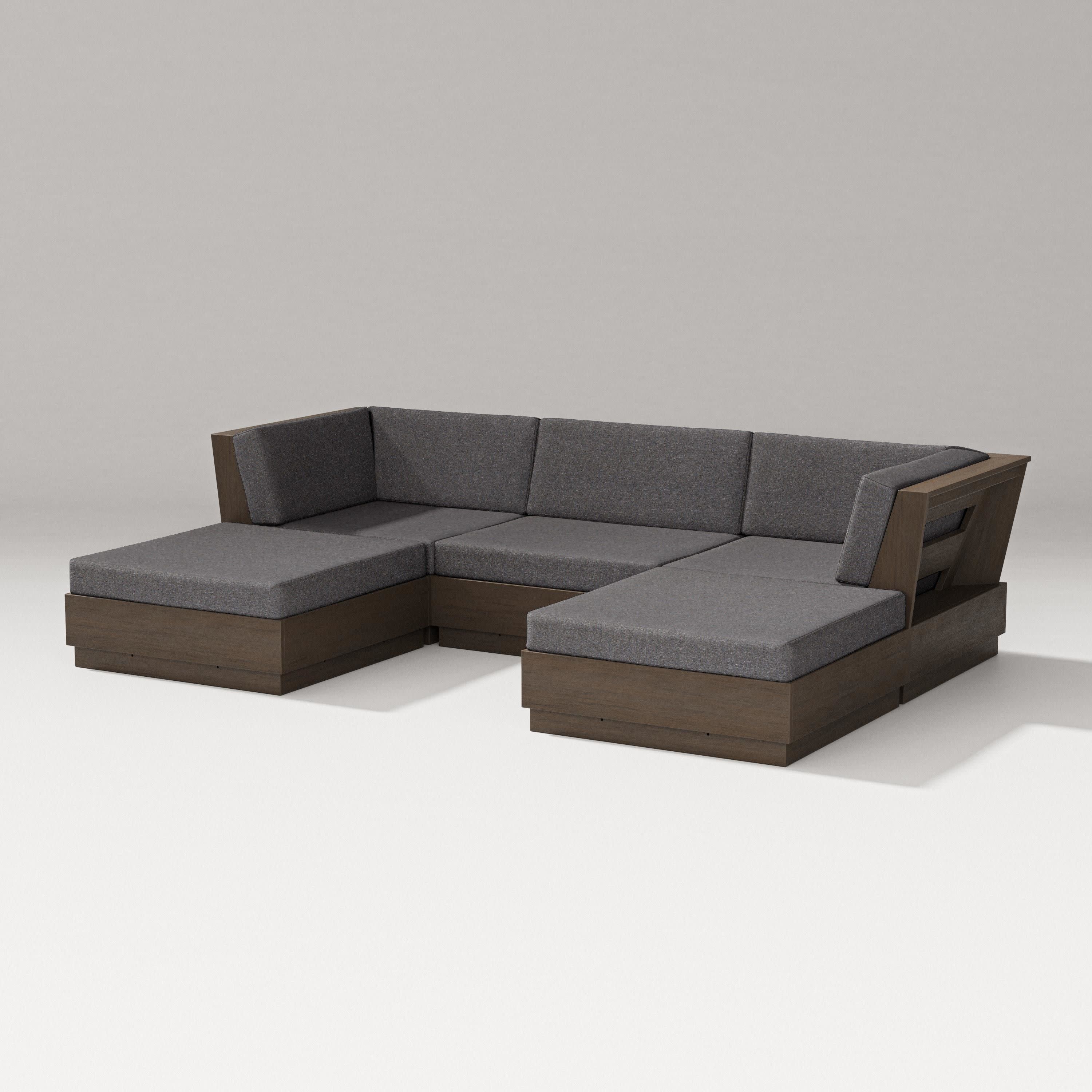 Elevate Double Chaise Sectional in Kona / Ash Charcoal