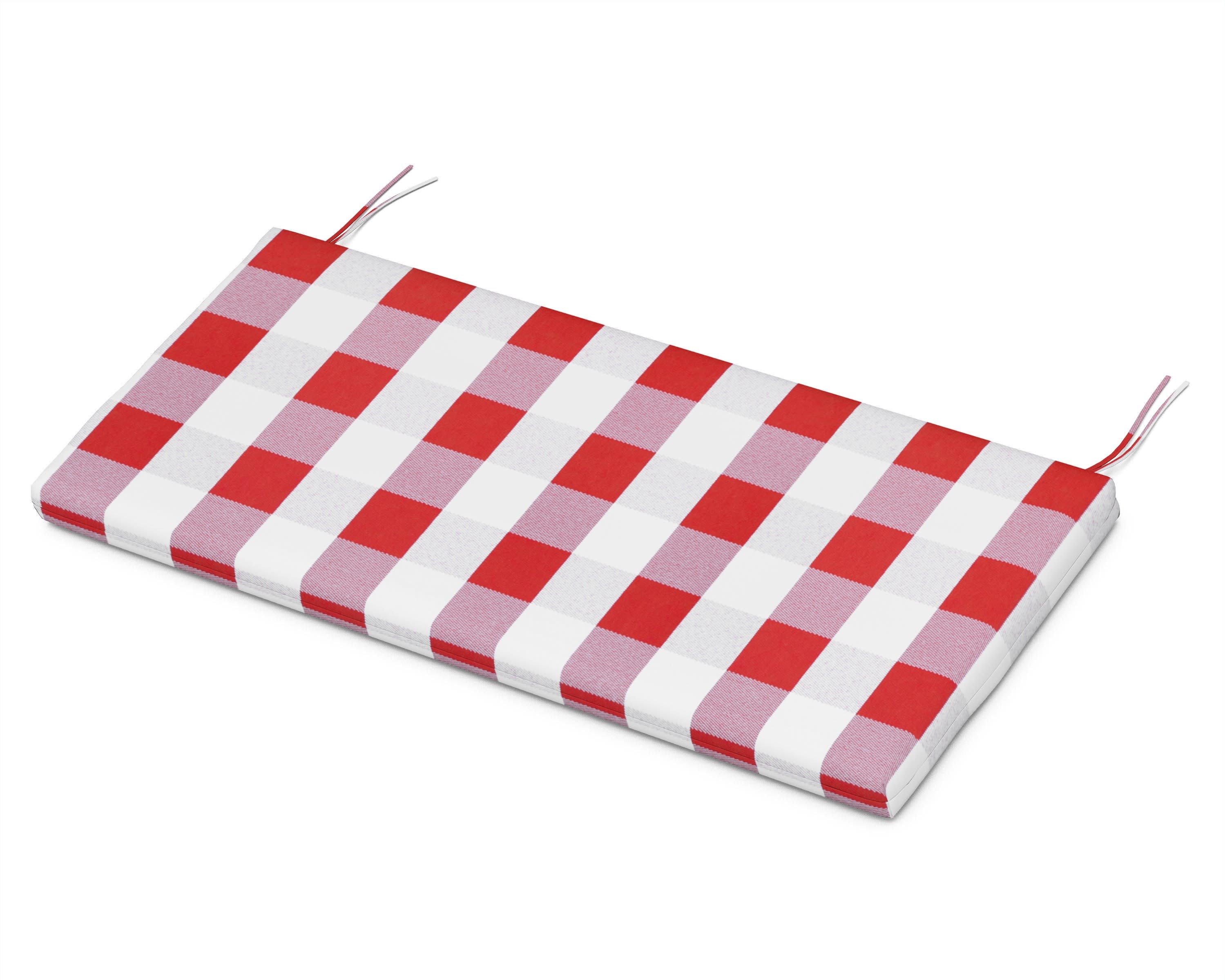 Bench Seat Cushion - 17.5"D x 45.5"W x 2.5"H in Buffalo Plaid Crimson