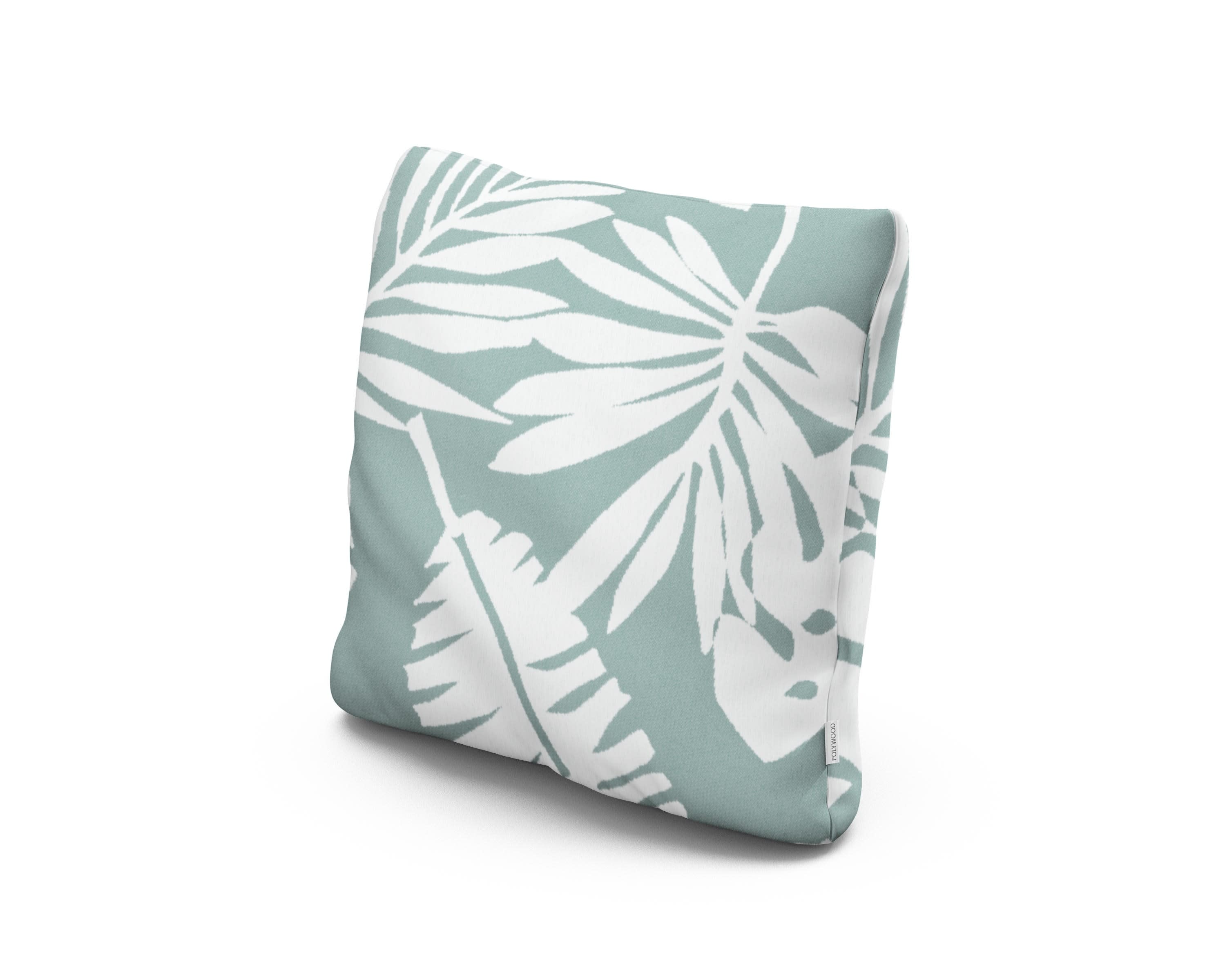 18" Outdoor Throw Pillow in Leaf Glacier Spa